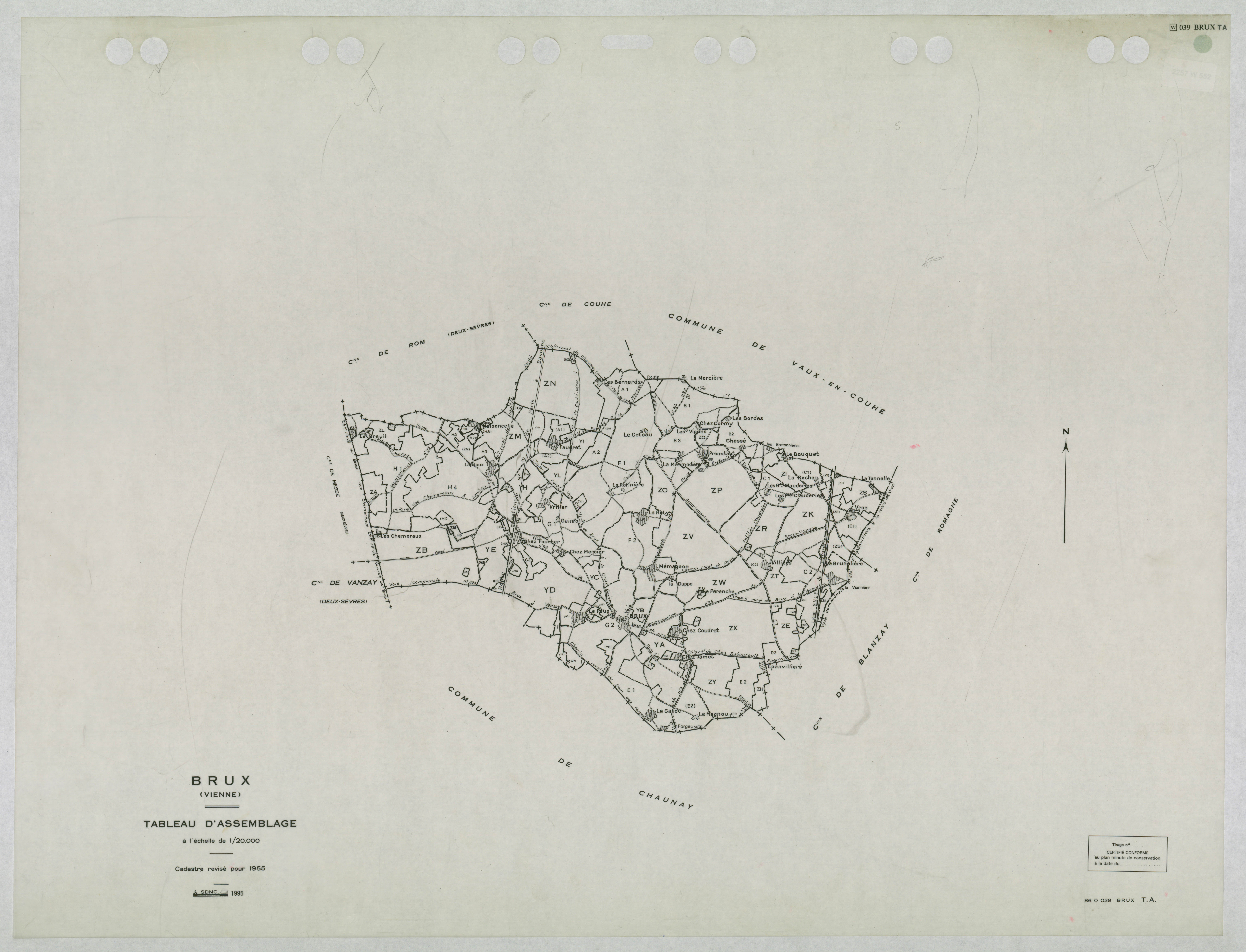 Brux - FRAD086_cadastre Tableau d'assemblage (1 feuille) 