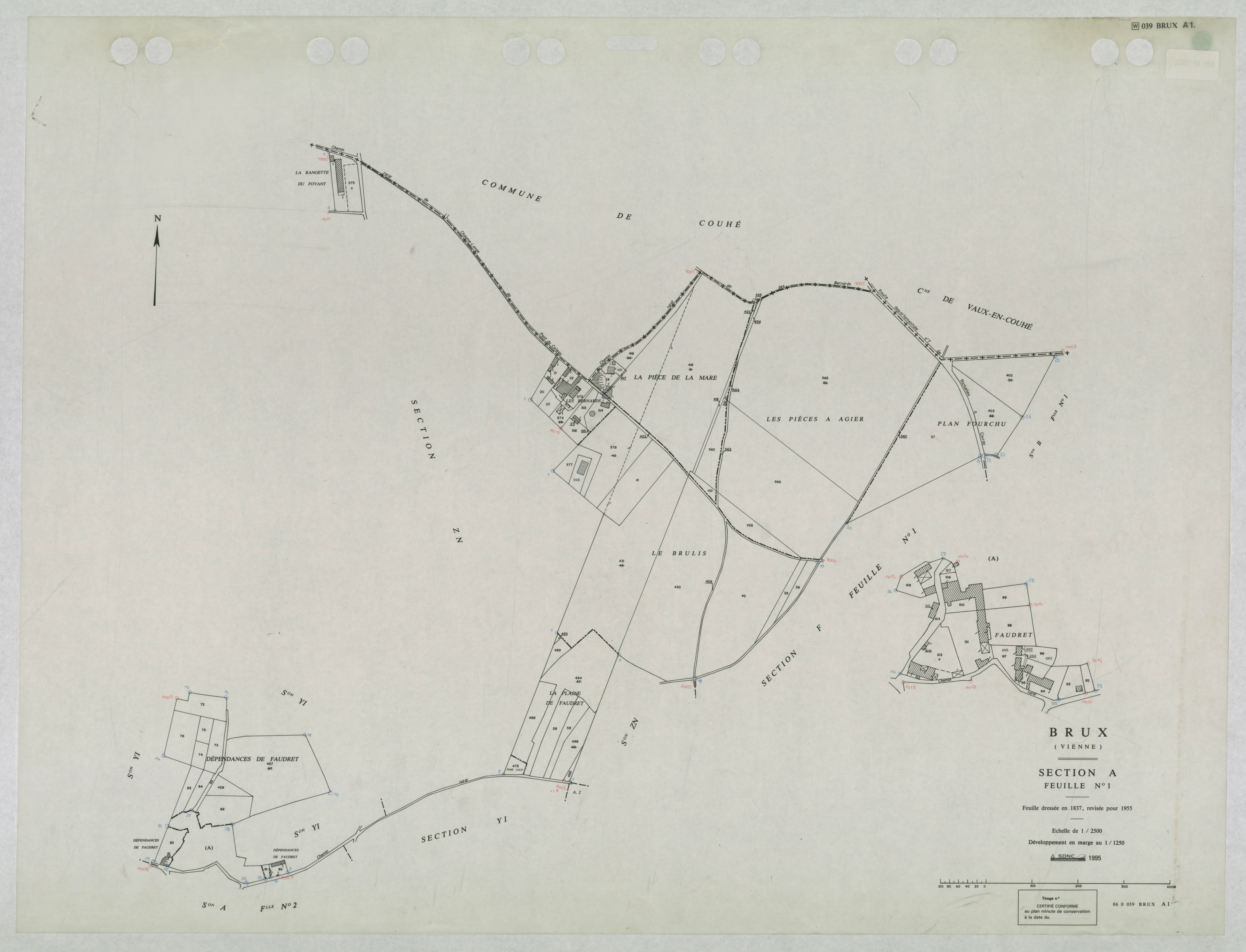 Brux - FRAD086_cadastre Plans mis à jour 