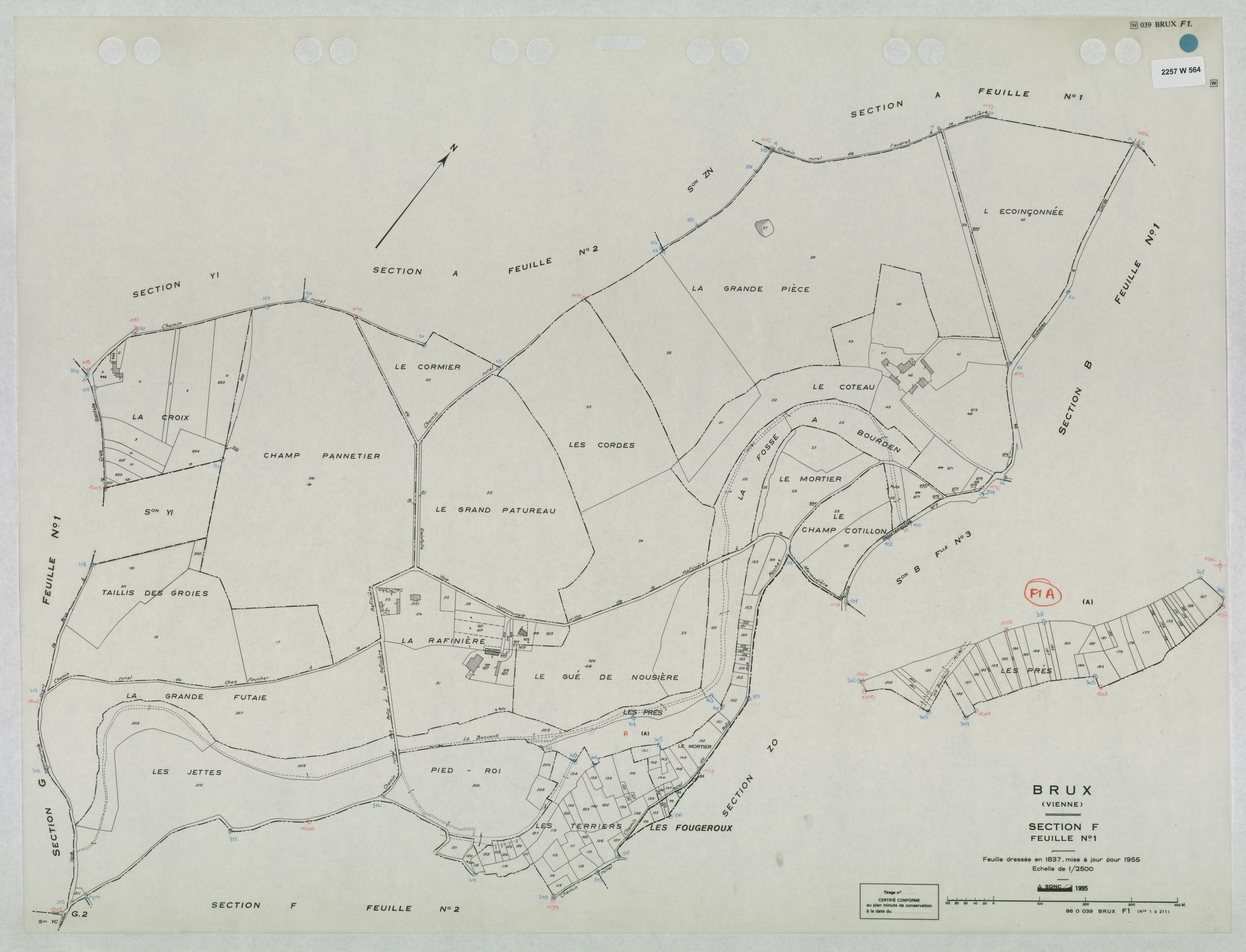 Brux - FRAD086_cadastre Plans mis à jour 