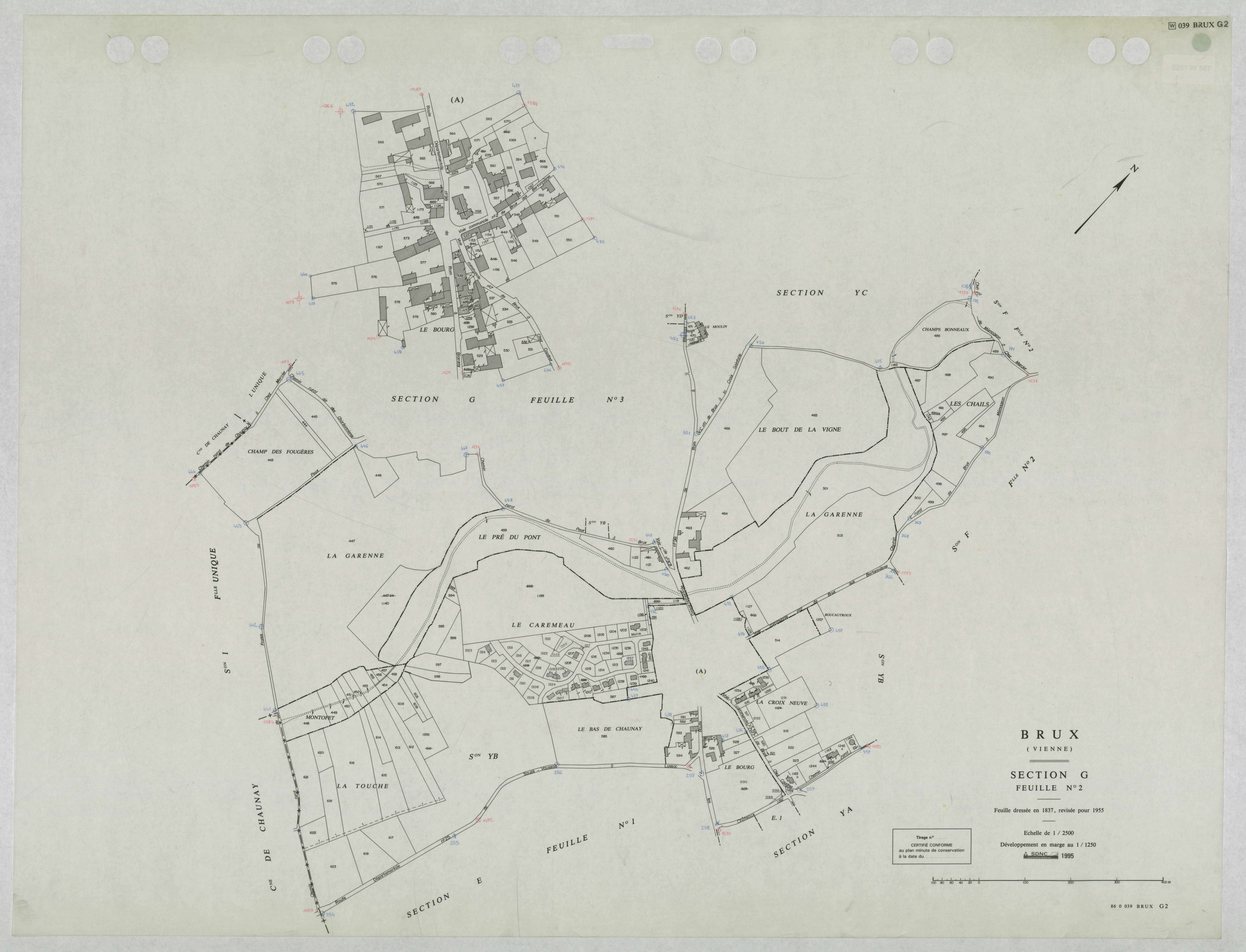 Brux - FRAD086_cadastre Plans mis à jour 