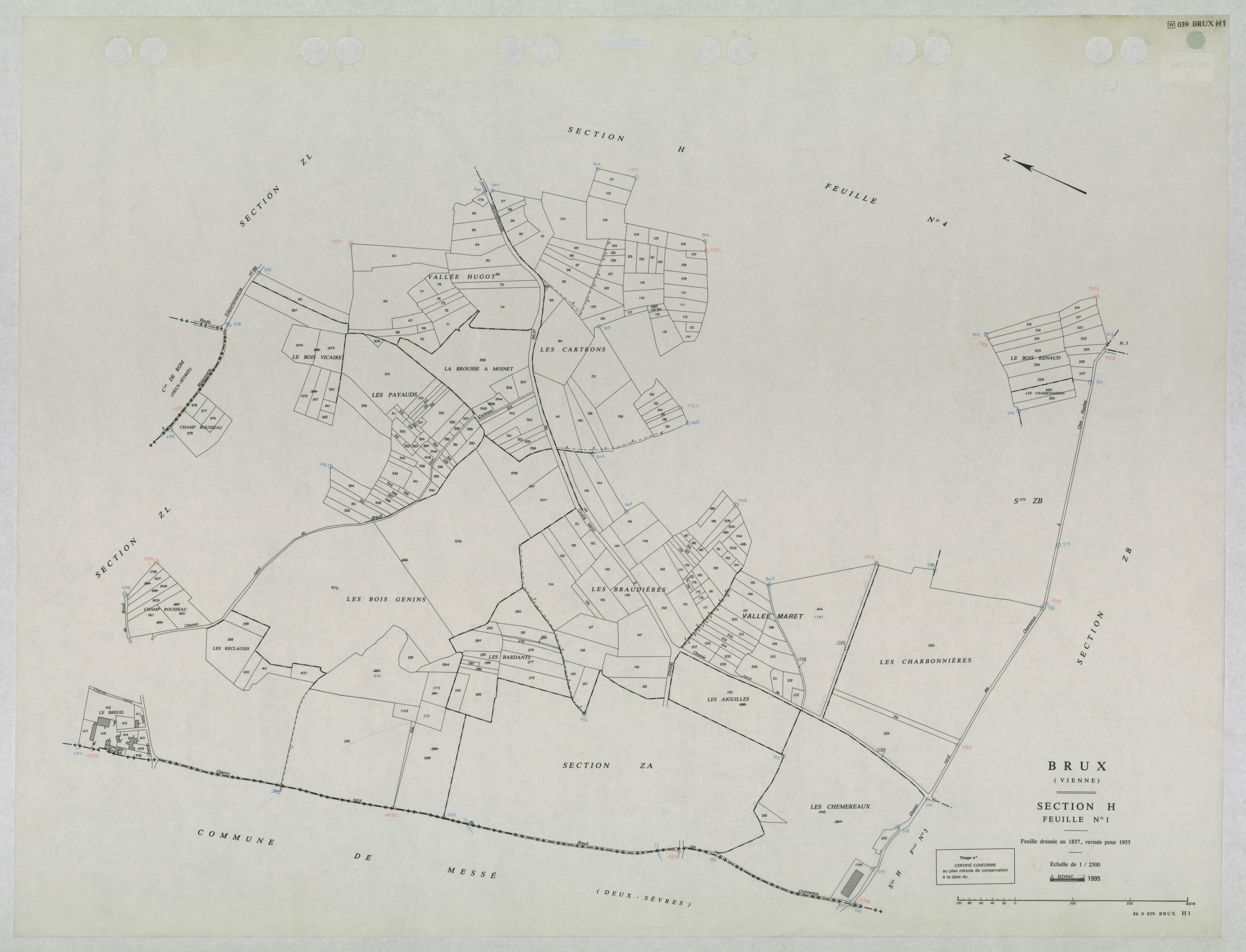 Brux - FRAD086_cadastre Plans mis à jour 