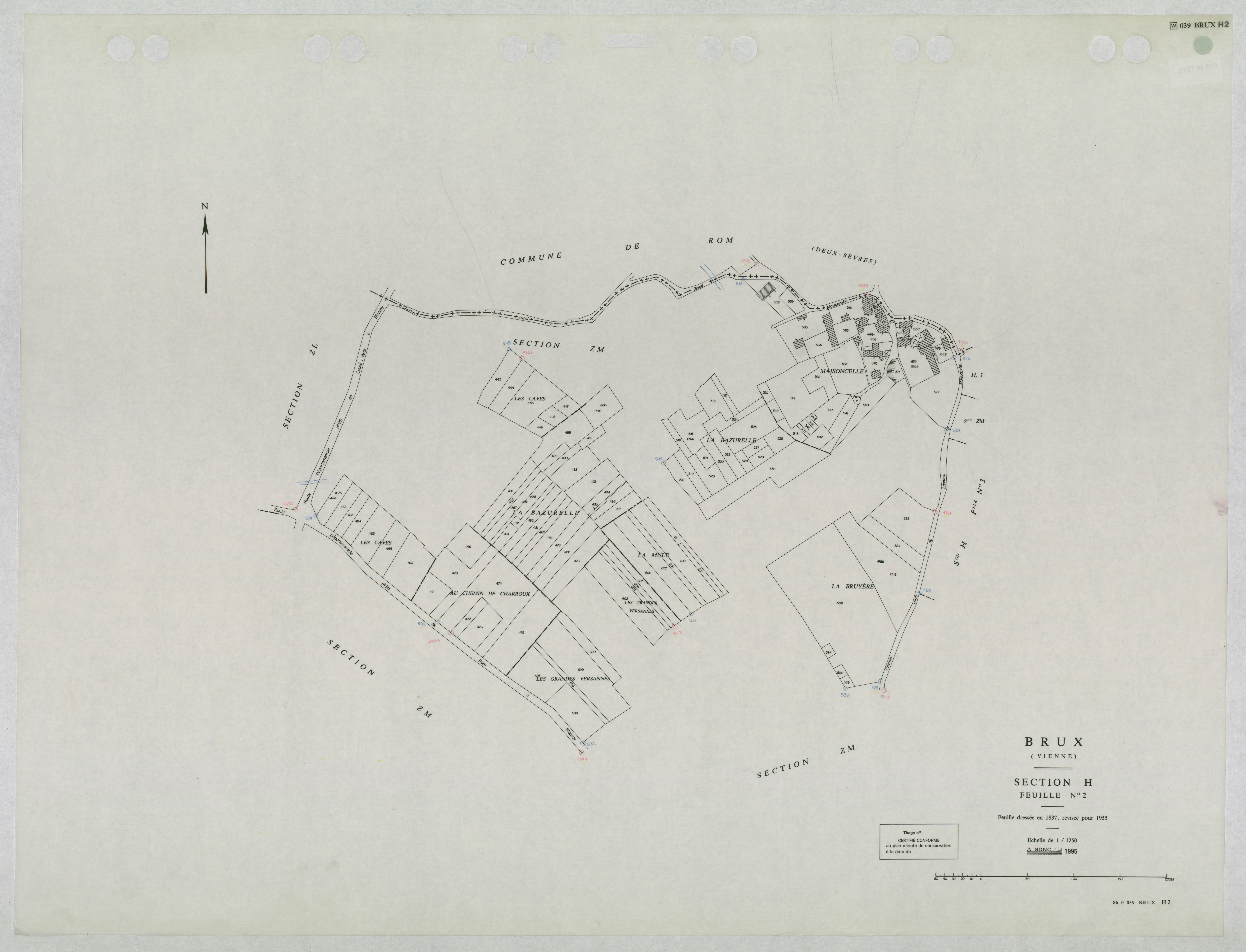 Brux - FRAD086_cadastre Plans mis à jour 