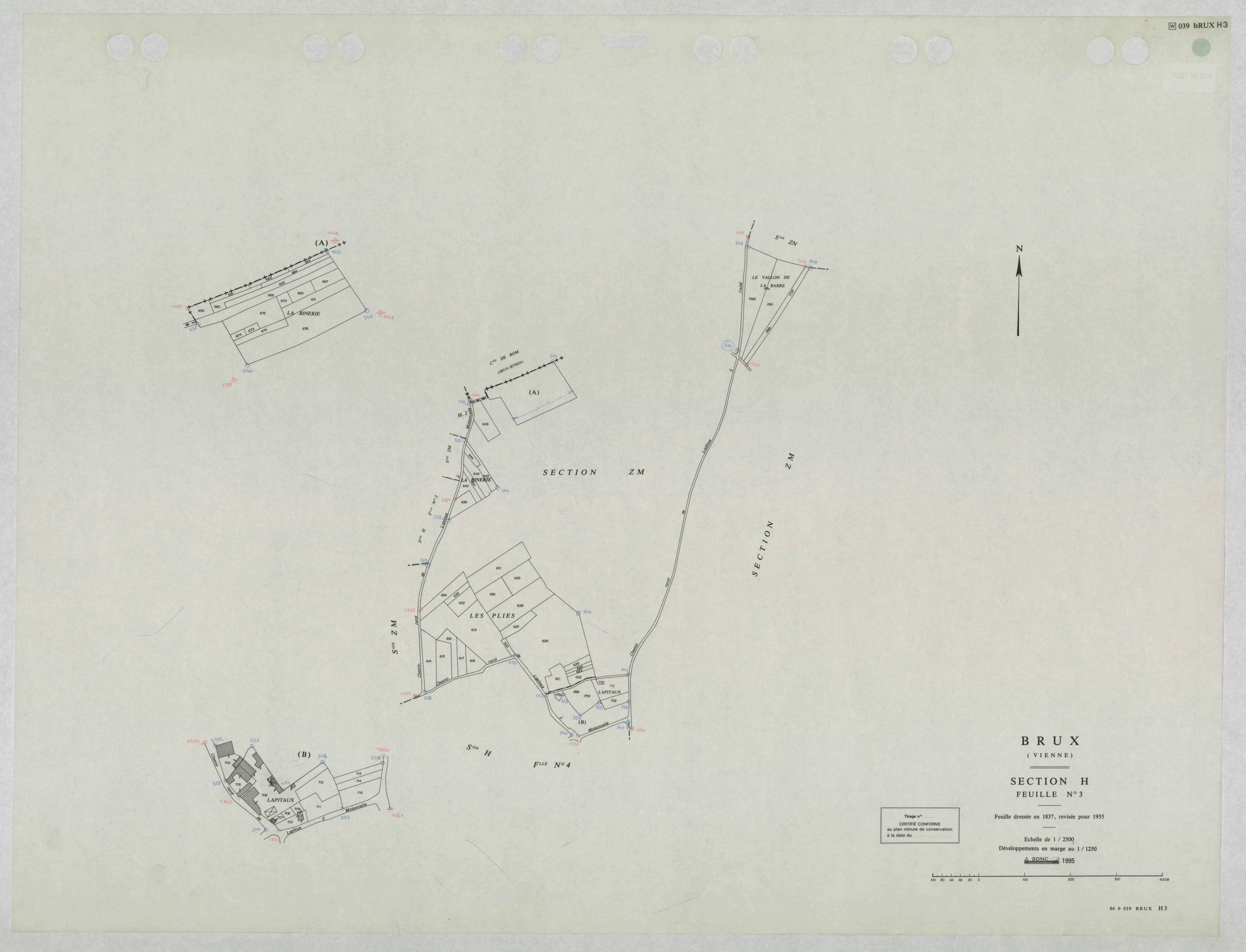Brux - FRAD086_cadastre Plans mis à jour 