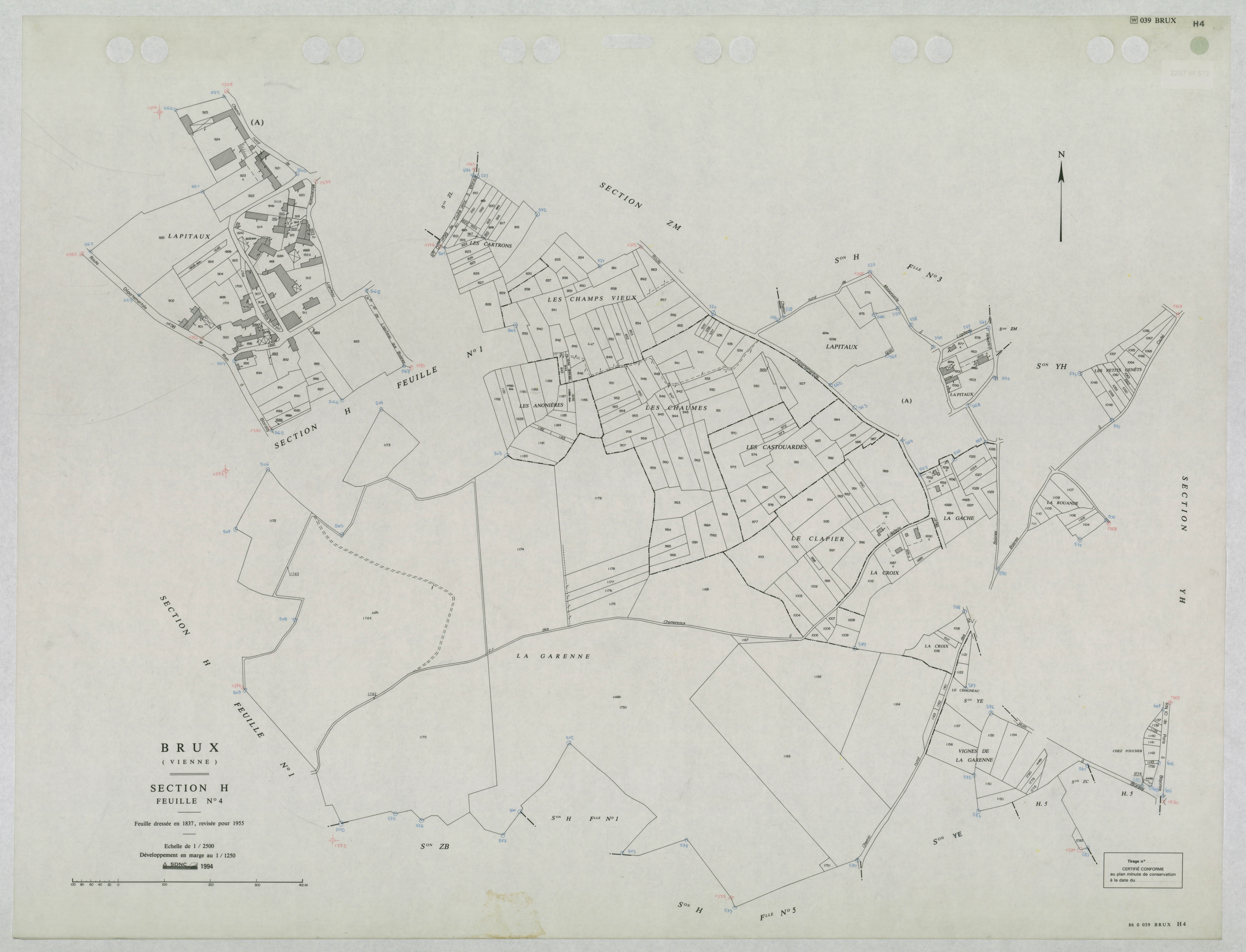 Brux - FRAD086_cadastre Plans mis à jour 