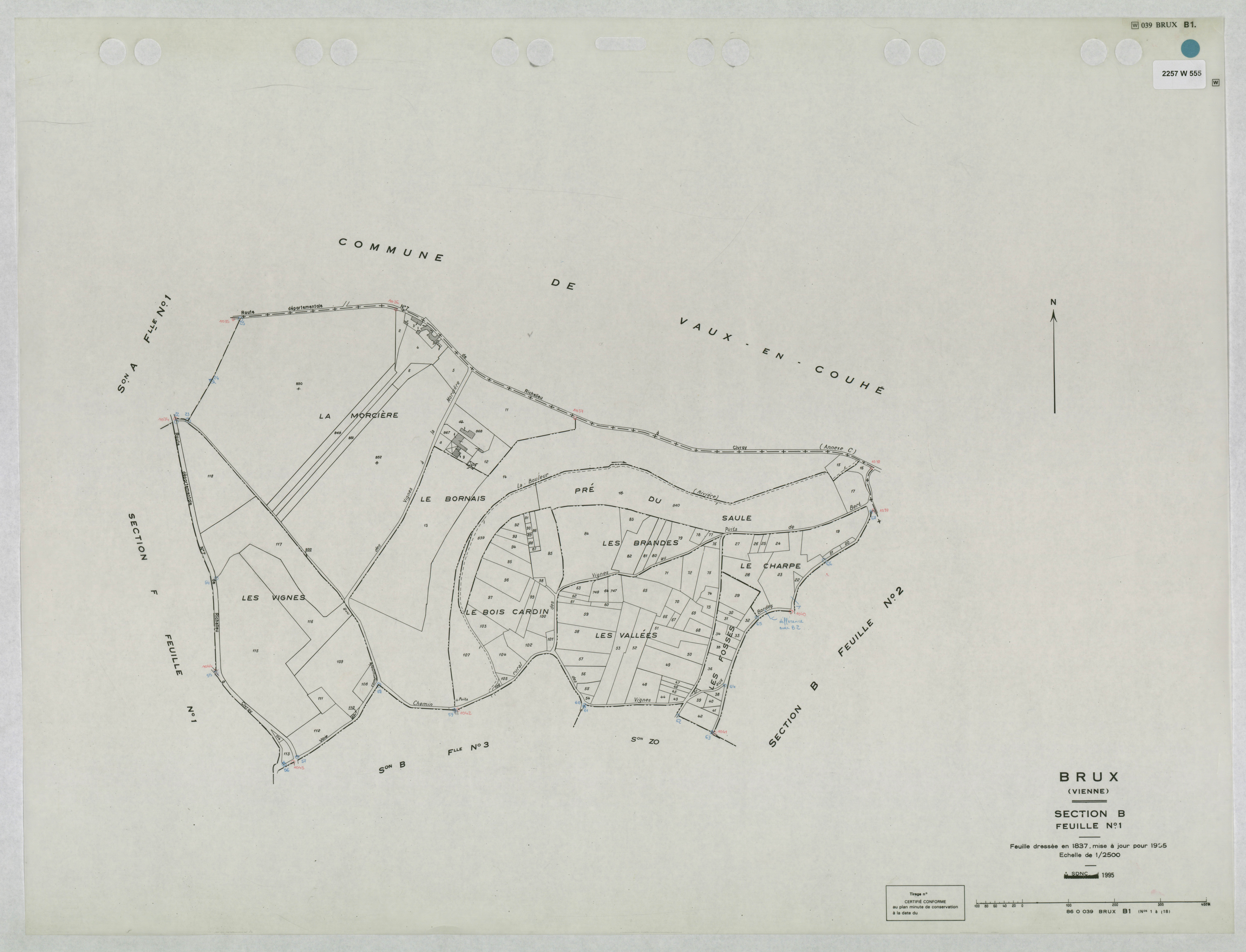 Brux - FRAD086_cadastre Plans mis à jour 