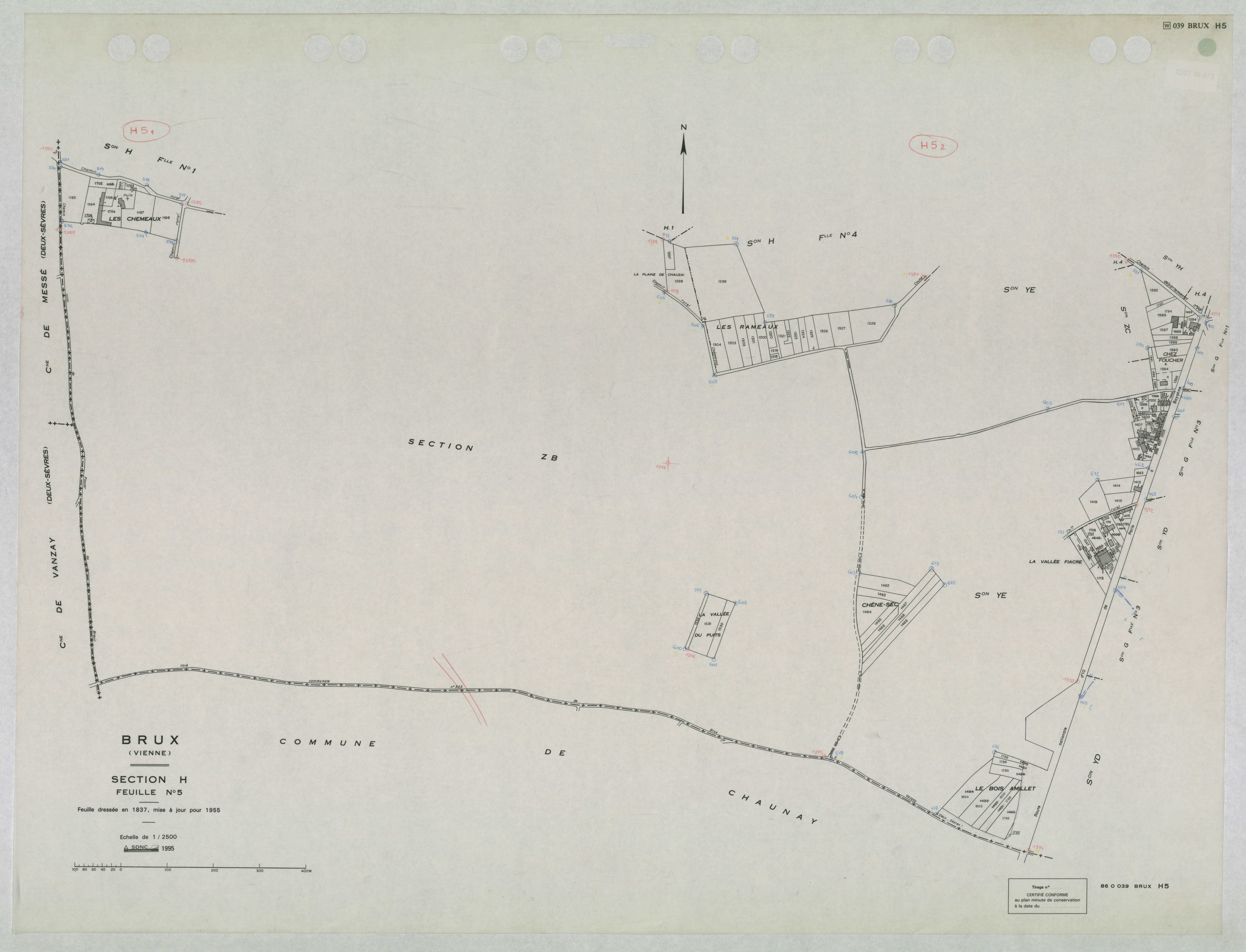Brux - FRAD086_cadastre Plans mis à jour 