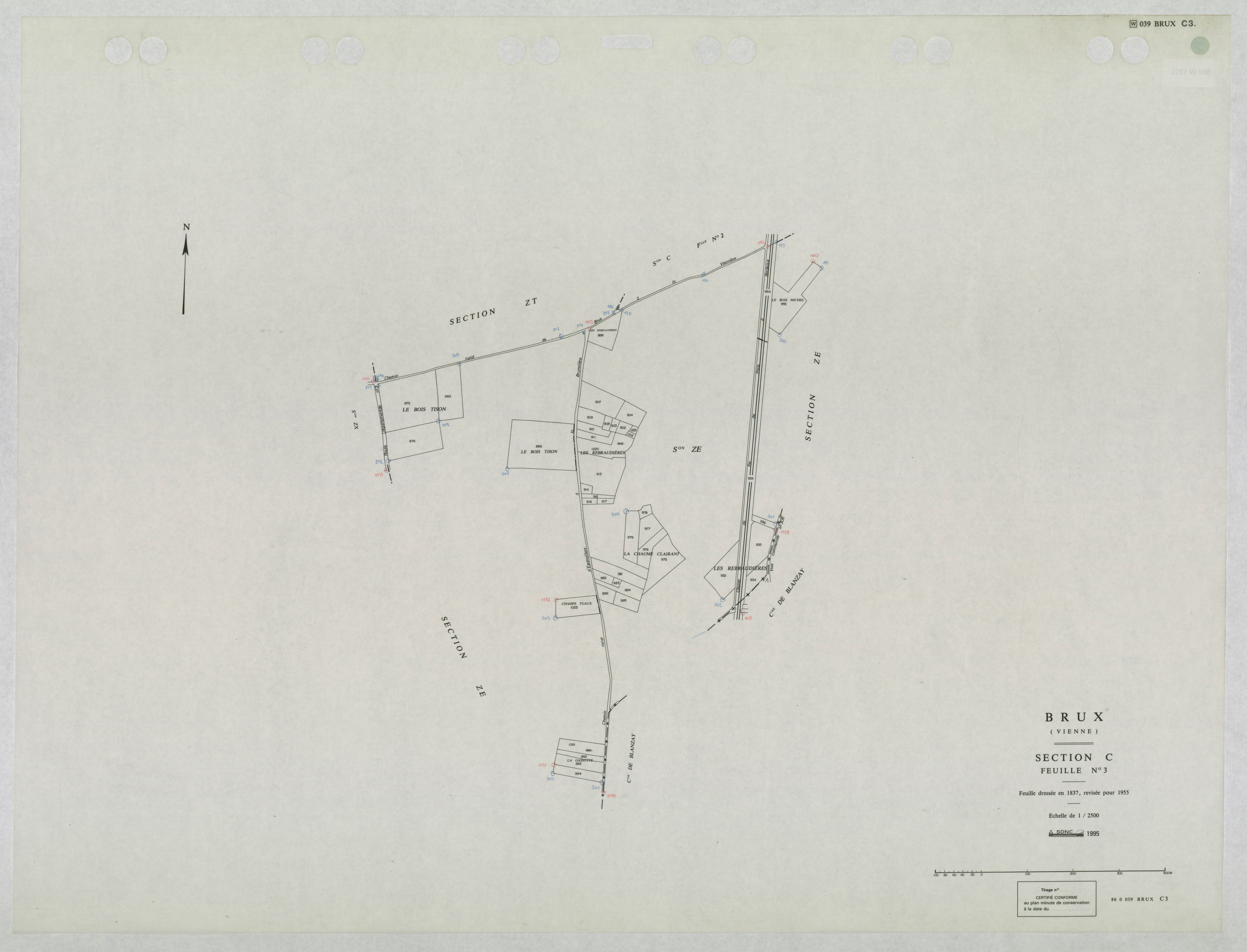 Brux - FRAD086_cadastre Plans mis à jour 