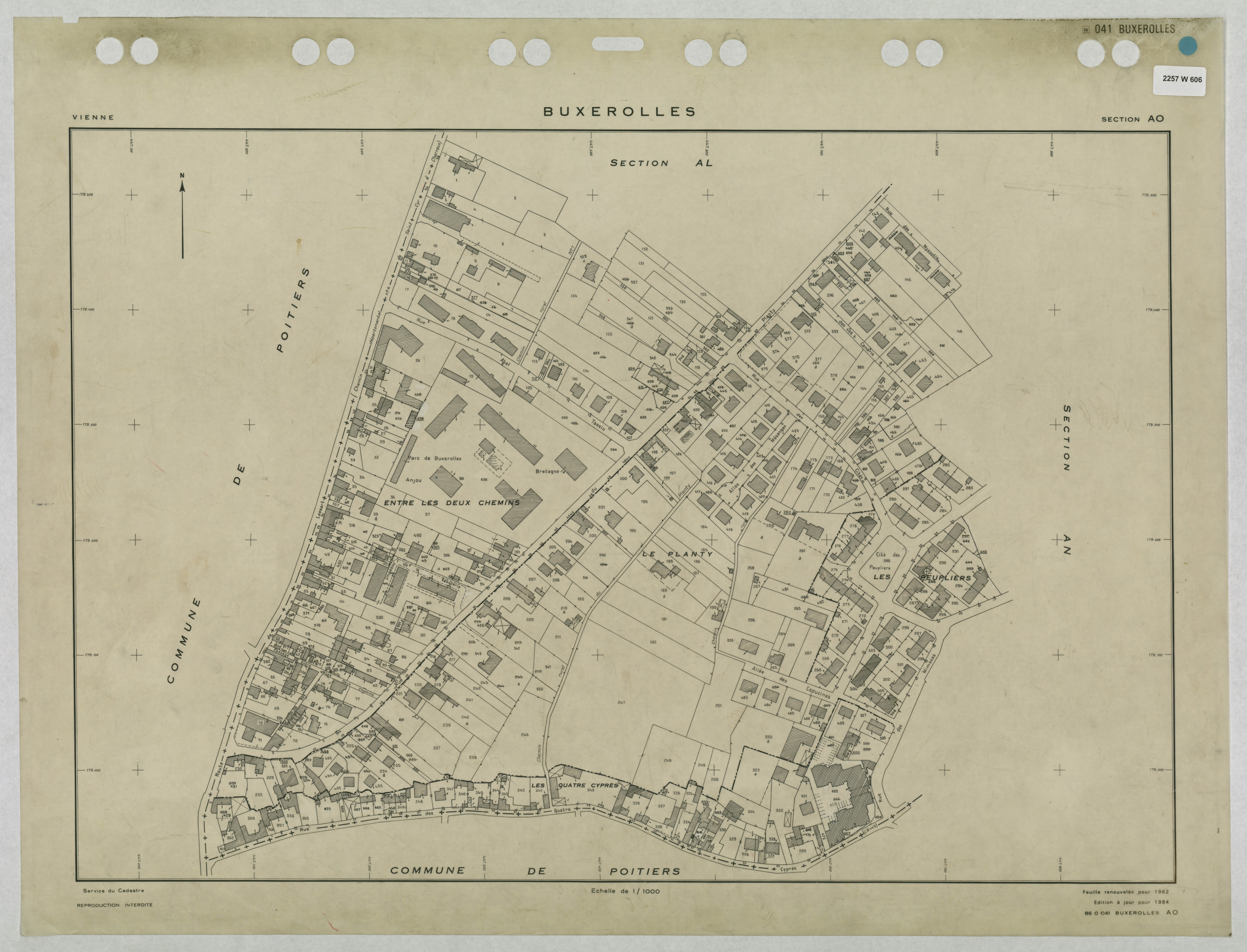 Buxerolles - FRAD086_cadastre Plans remaniés 