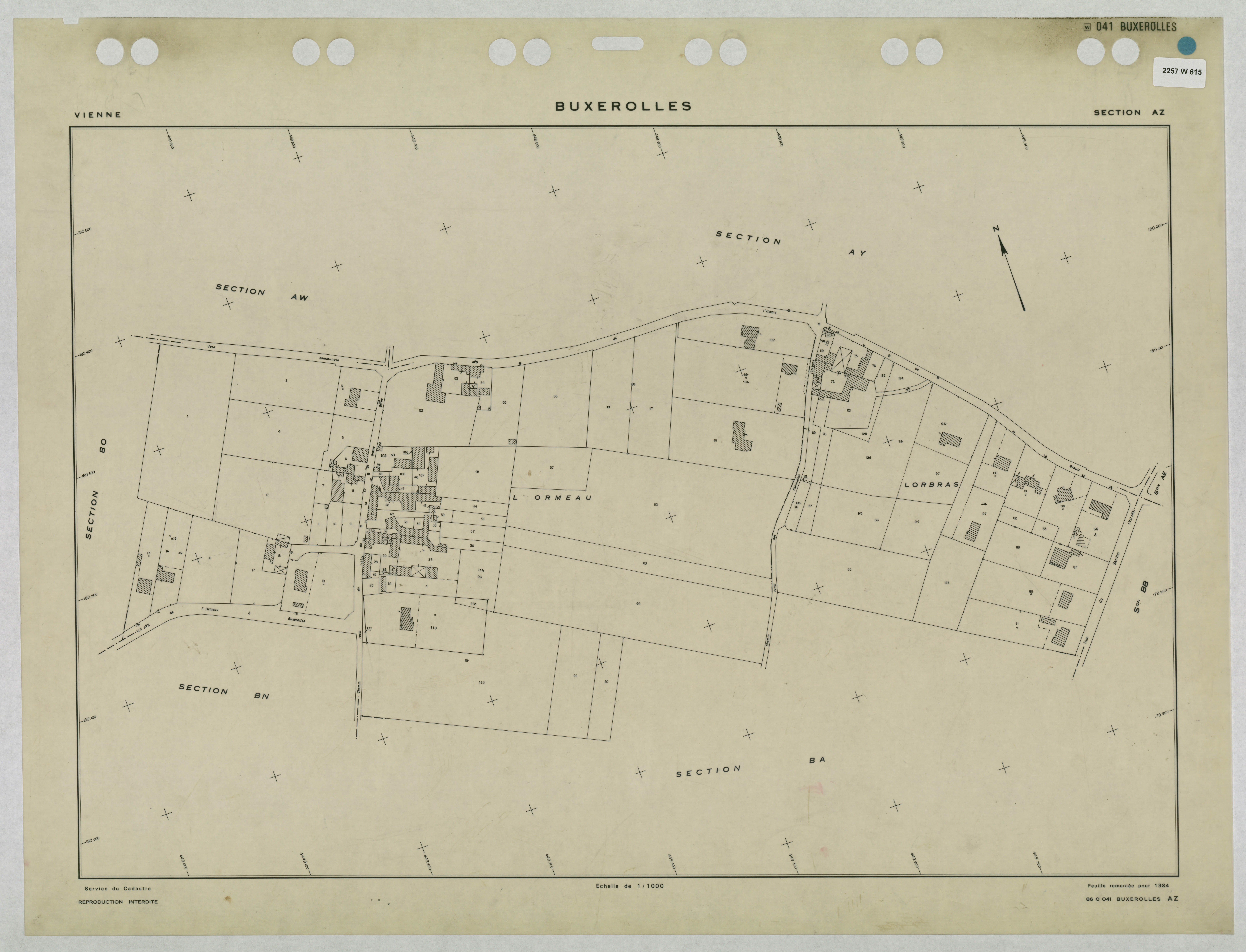 Buxerolles - FRAD086_cadastre Plans remaniés 