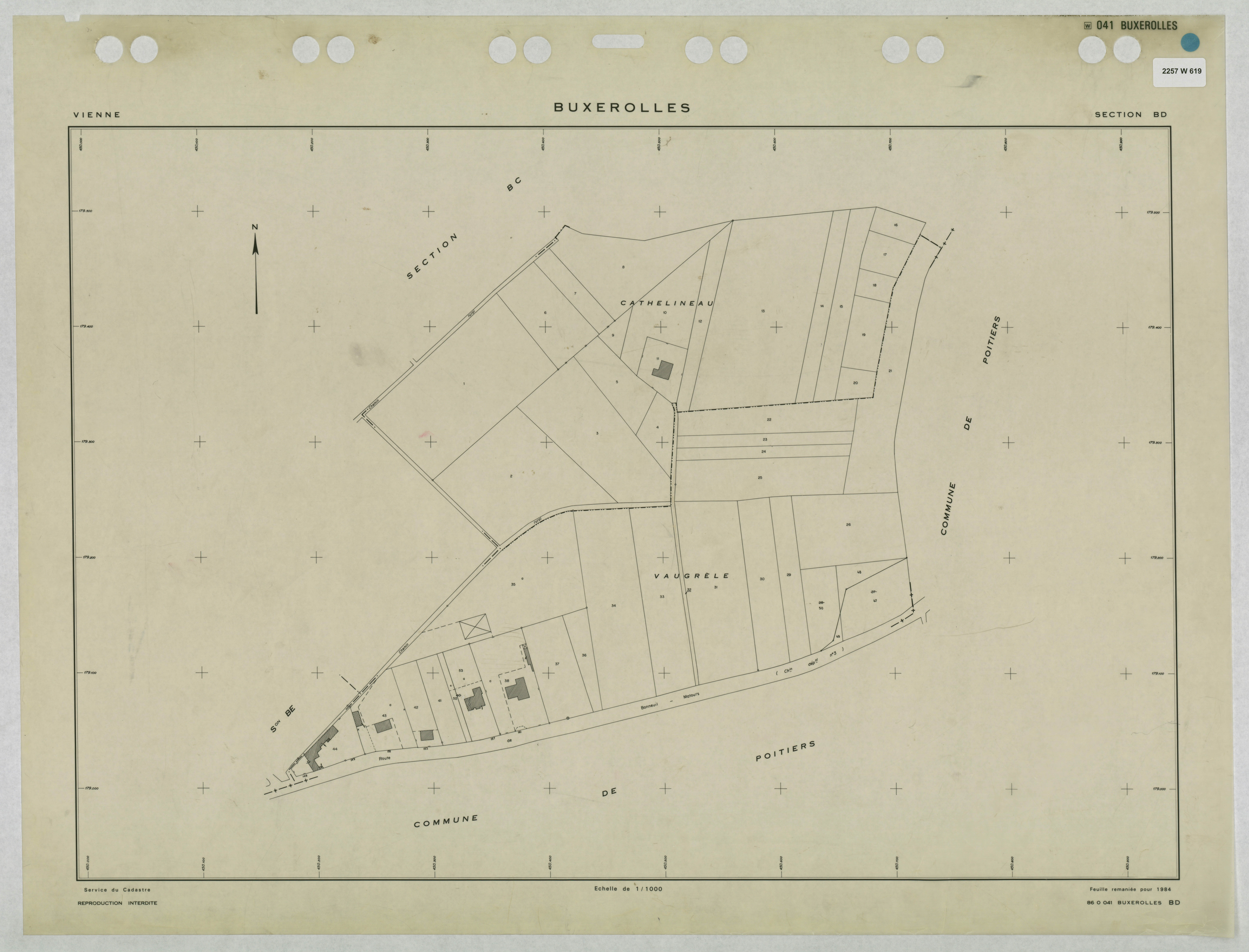 Buxerolles - FRAD086_cadastre Plans remaniés 