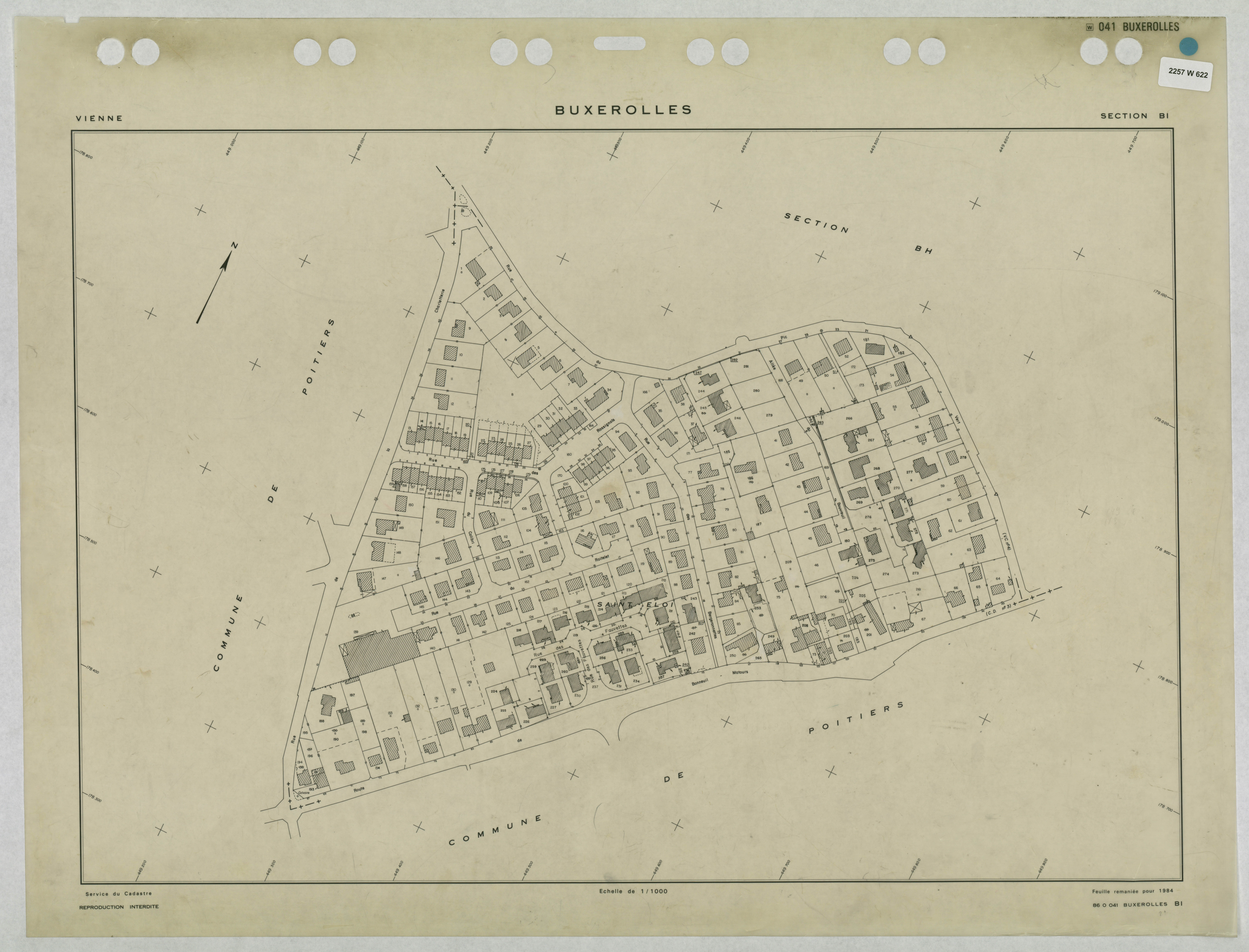 Buxerolles - FRAD086_cadastre Plans remaniés 