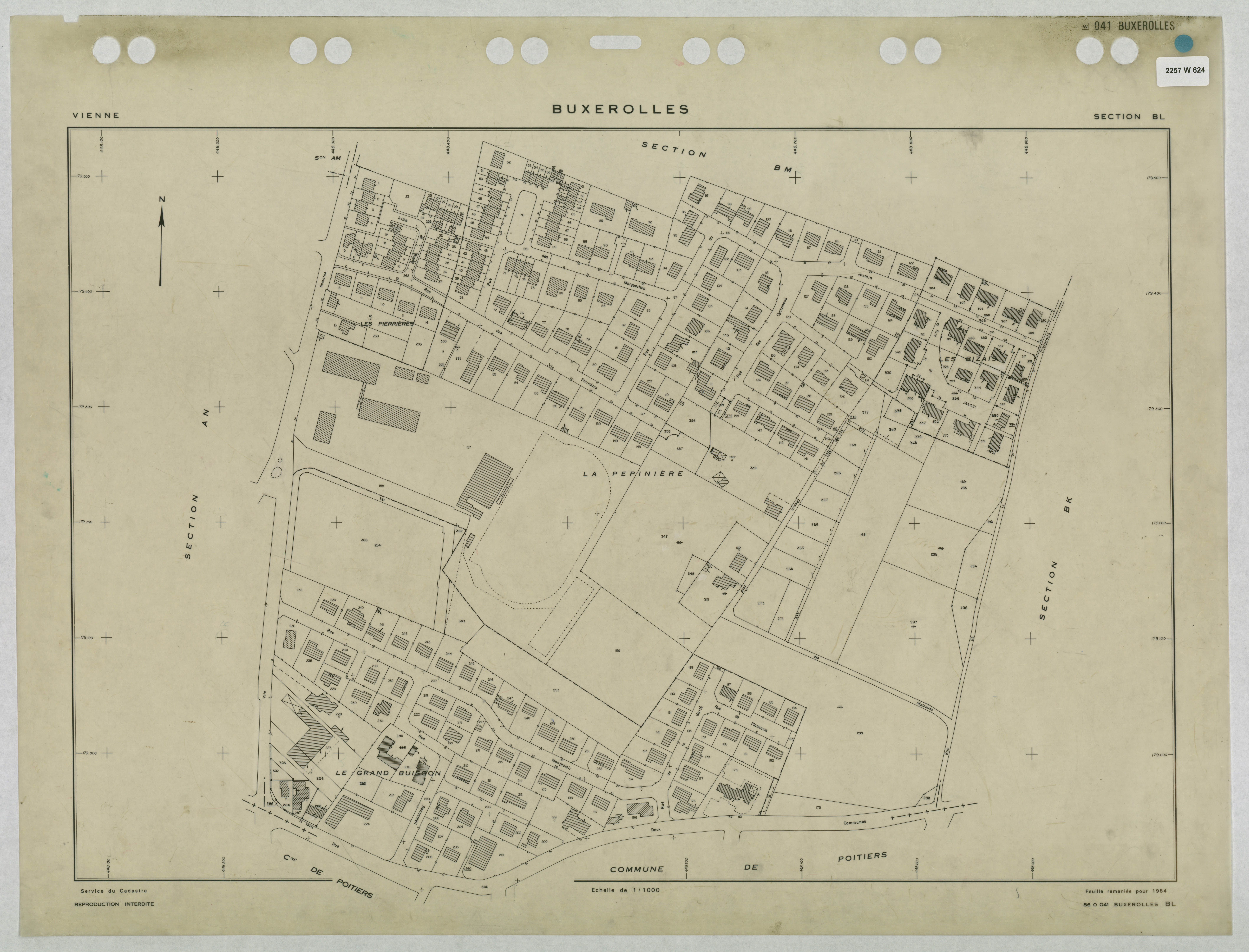 Buxerolles - FRAD086_cadastre Plans remaniés 