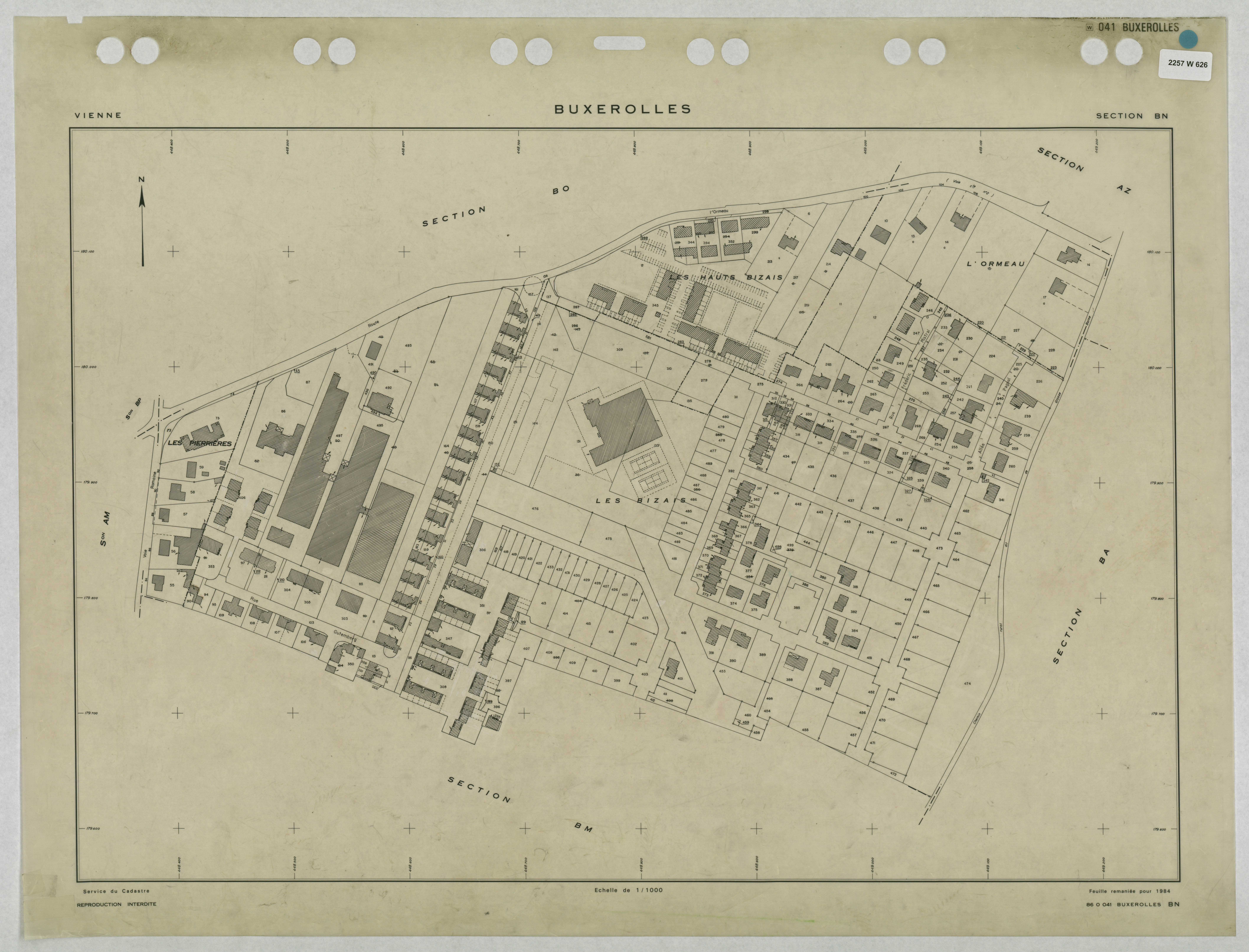 Buxerolles - FRAD086_cadastre Plans remaniés 