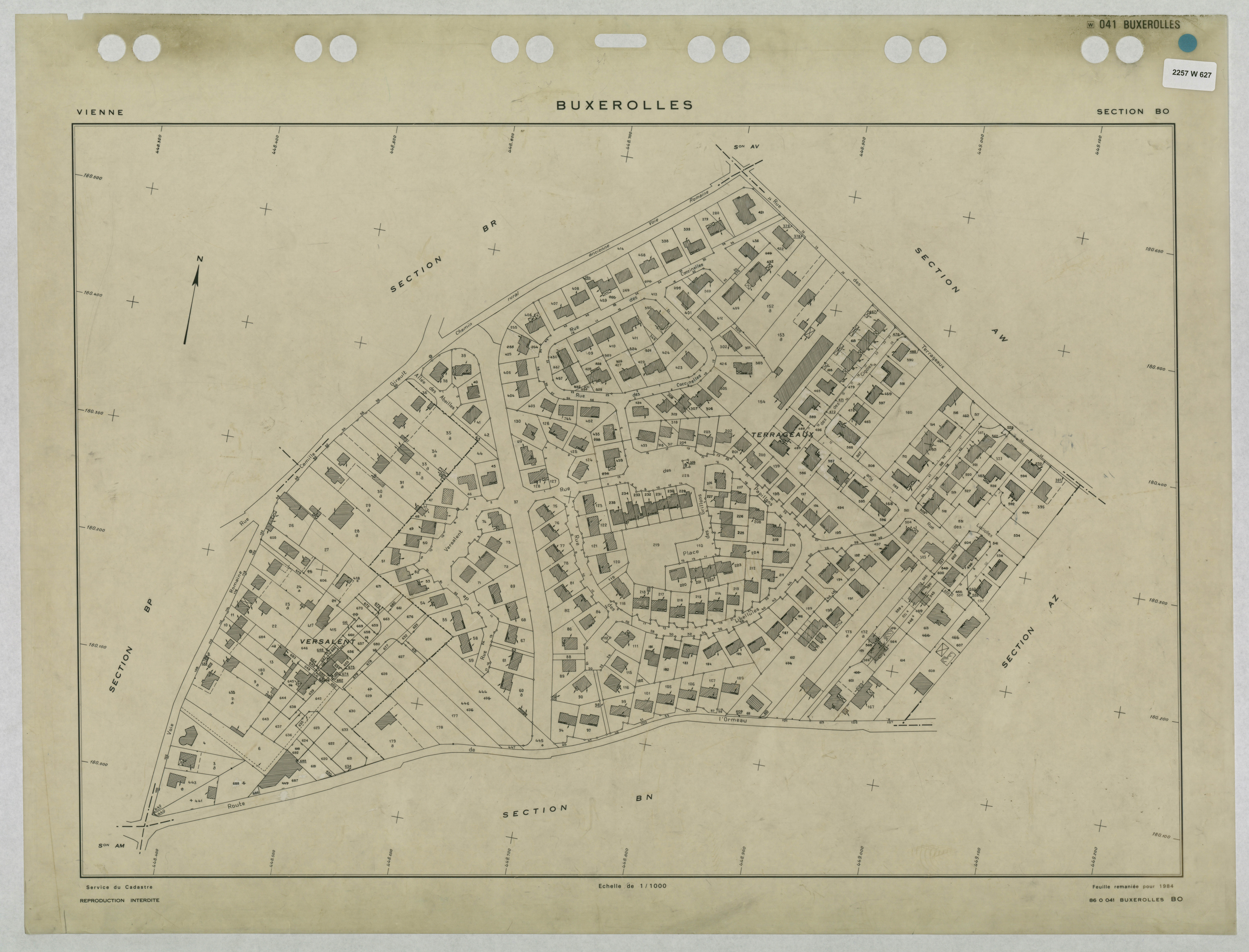 Buxerolles - FRAD086_cadastre Plans remaniés 