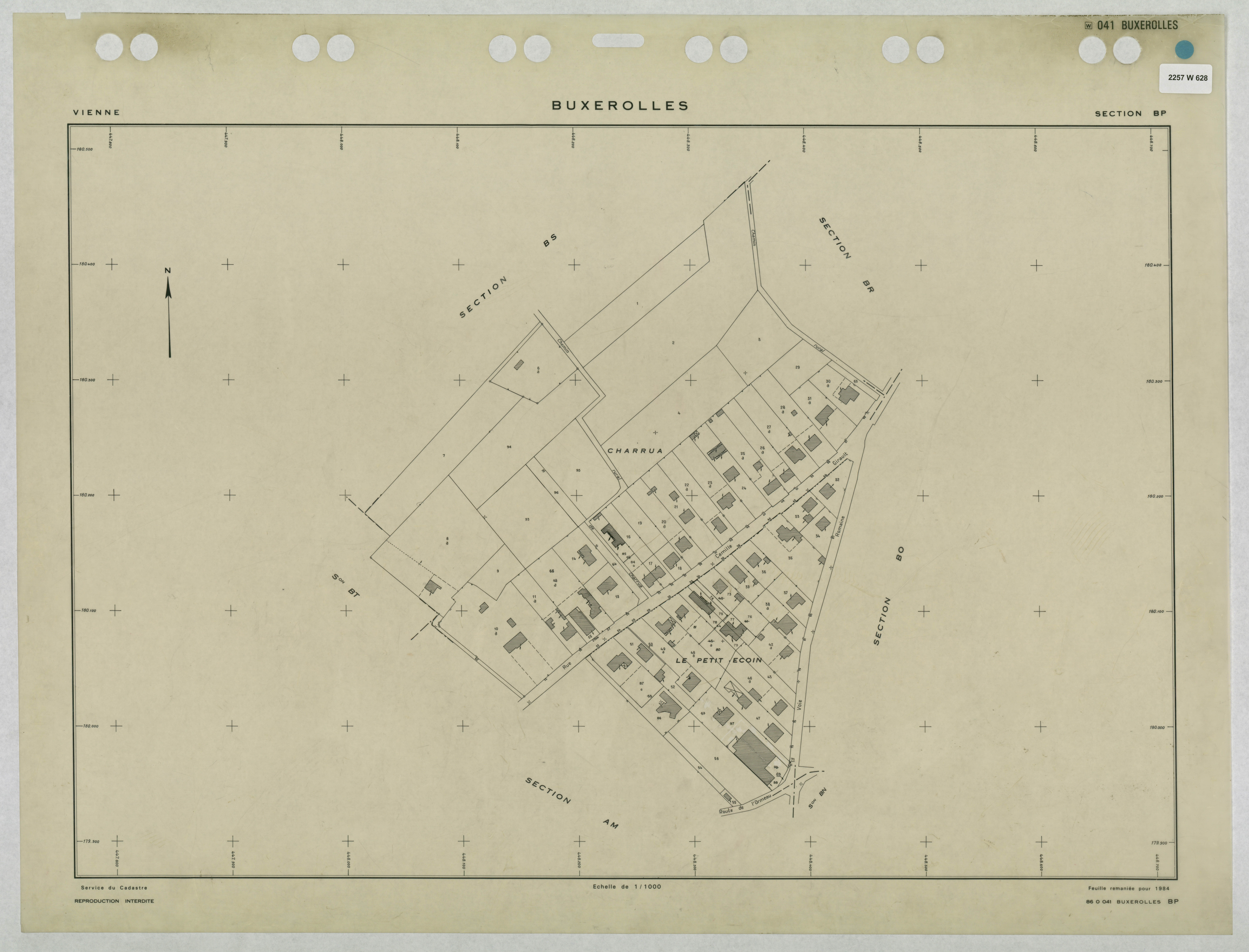 Buxerolles - FRAD086_cadastre Plans remaniés 