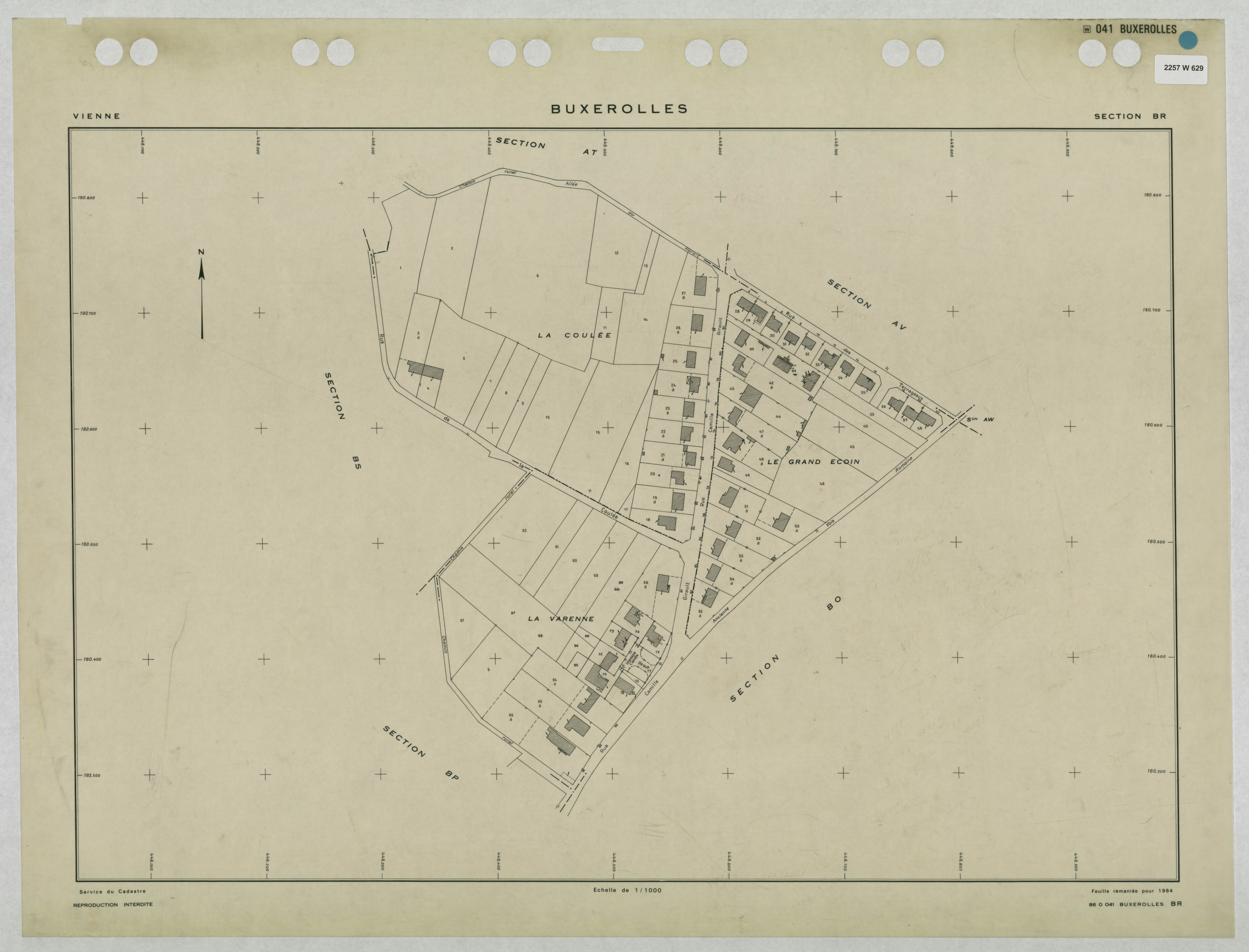 Buxerolles - FRAD086_cadastre Plans remaniés 