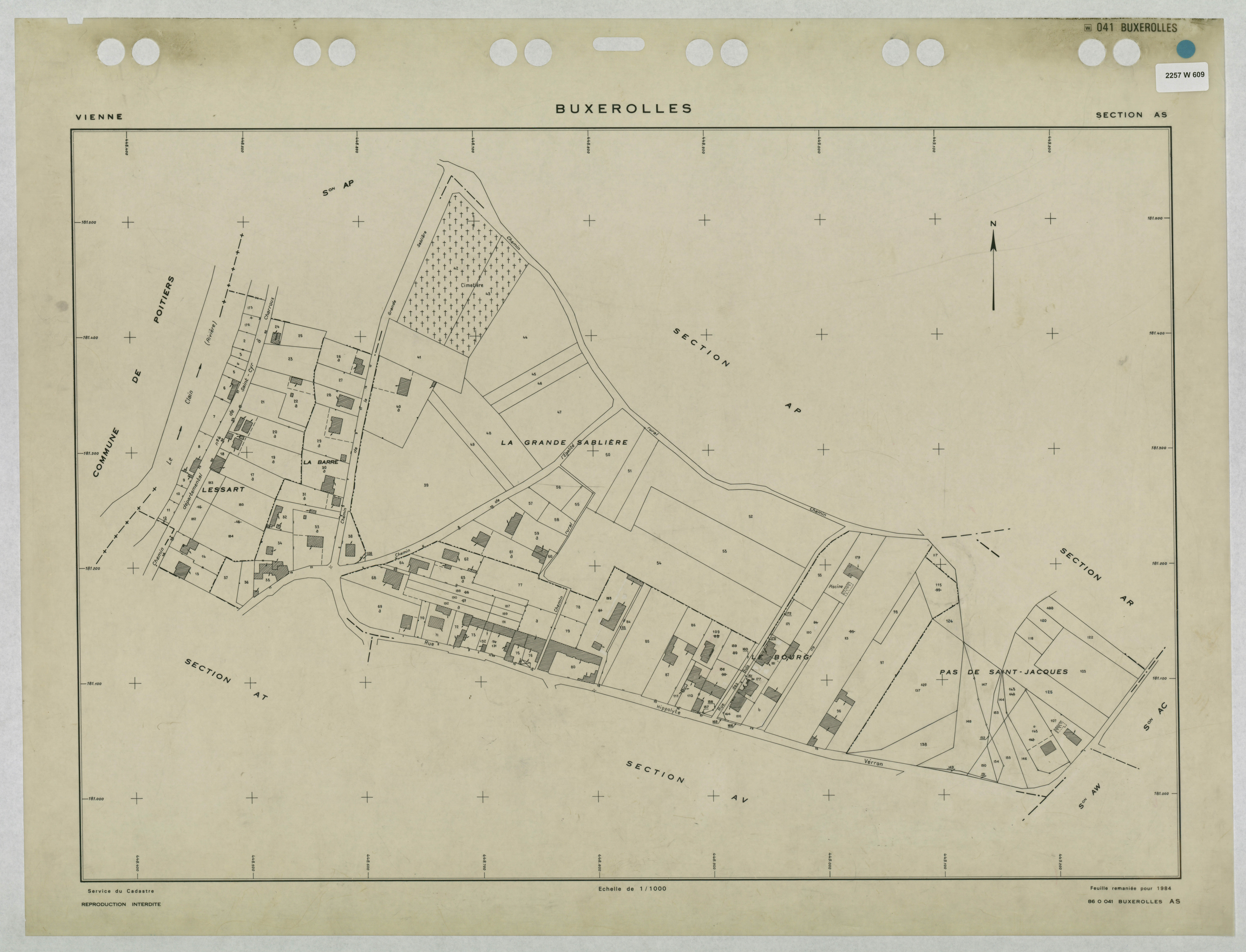 Buxerolles - FRAD086_cadastre Plans remaniés 