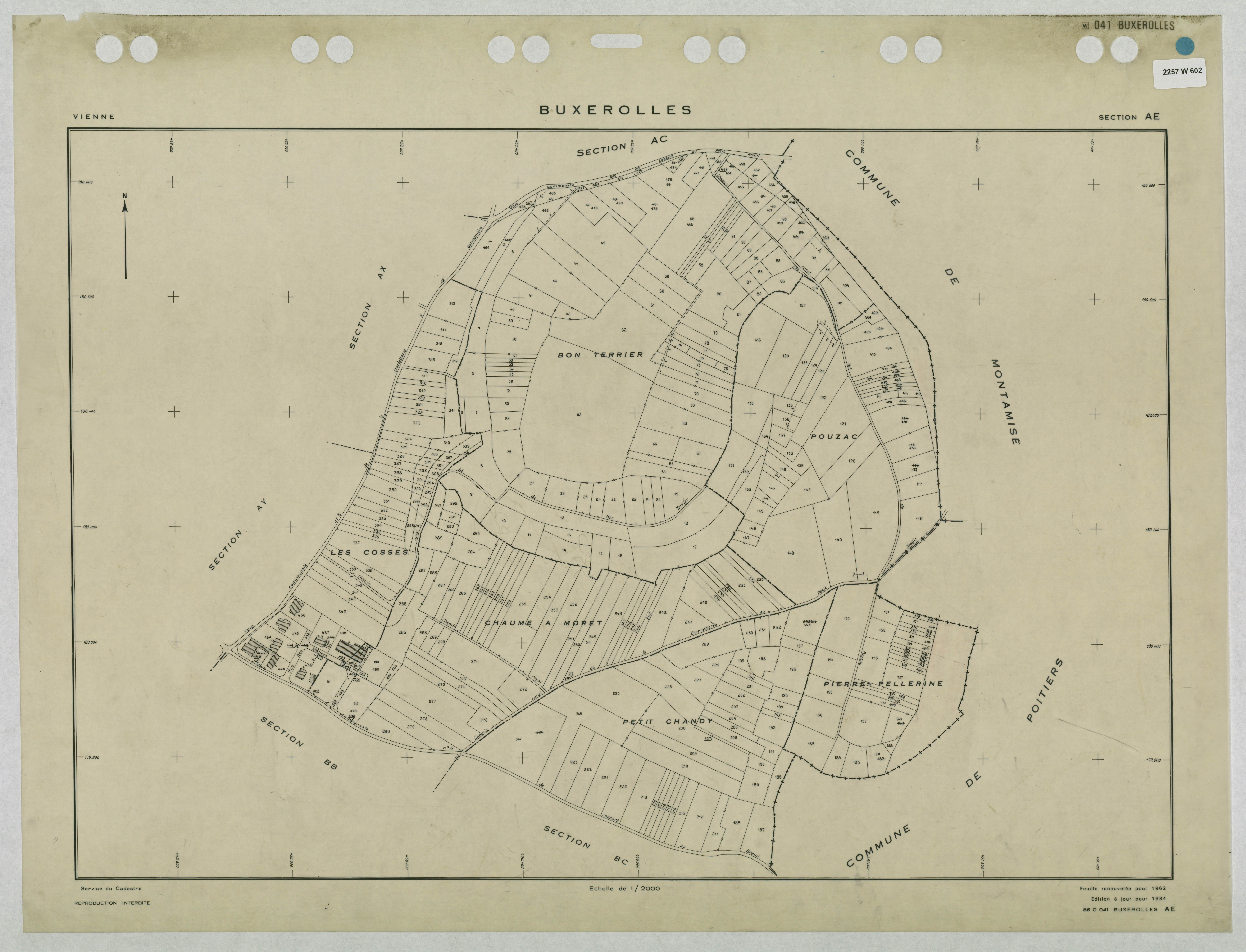 Buxerolles - FRAD086_cadastre Plans renouvelés 