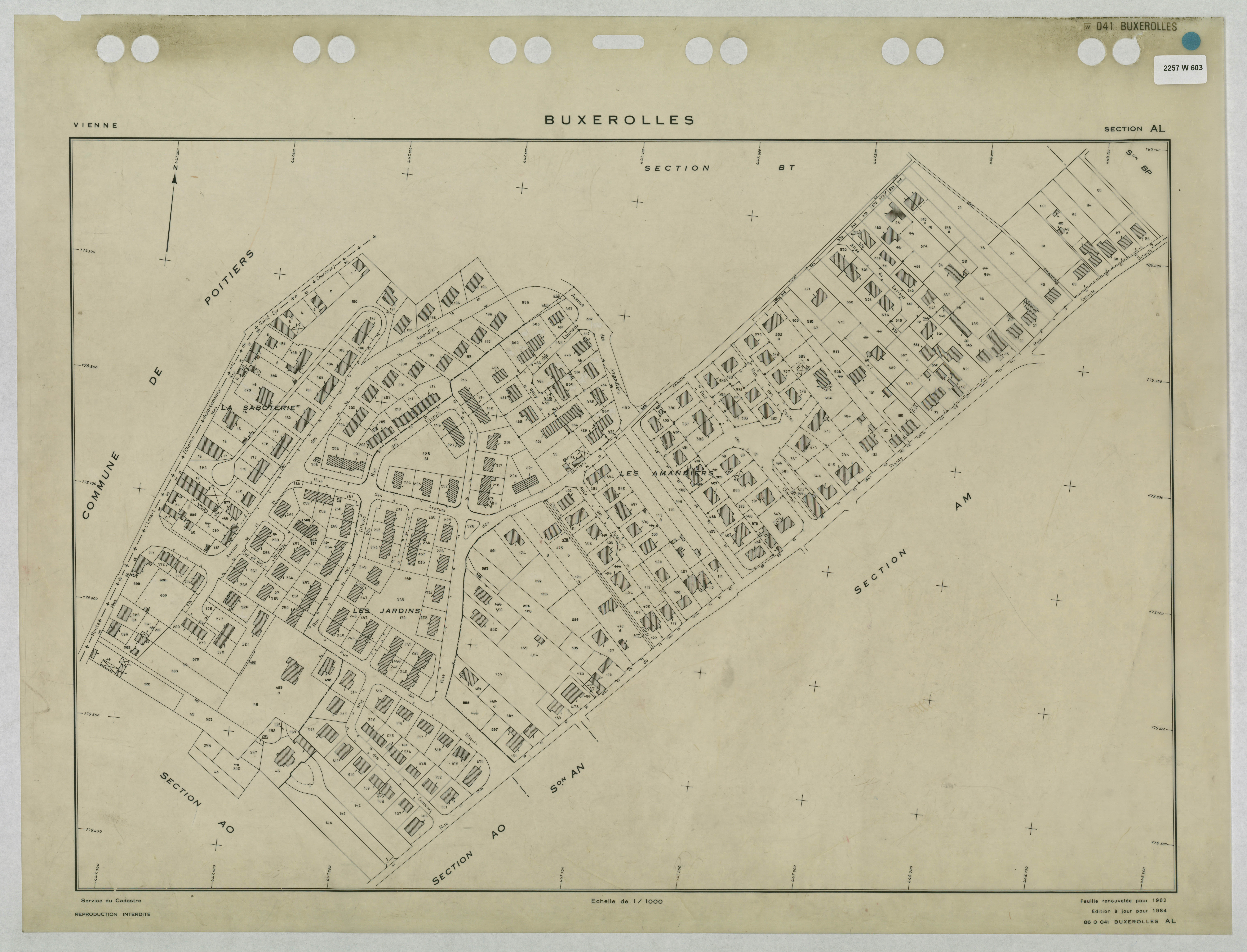 Buxerolles - FRAD086_cadastre Plans renouvelés 