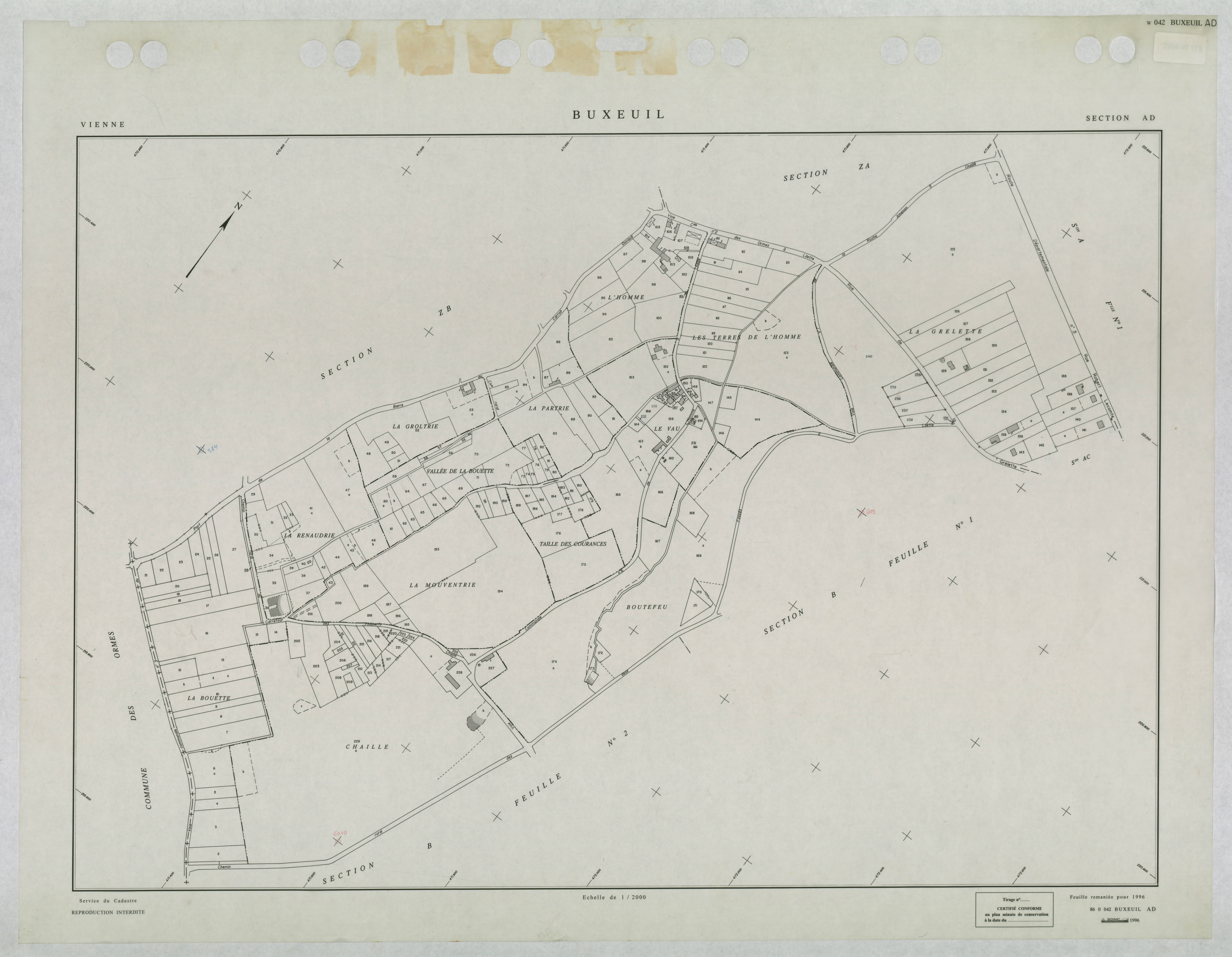 Buxeuil - FRAD086_cadastre Plans remaniés 