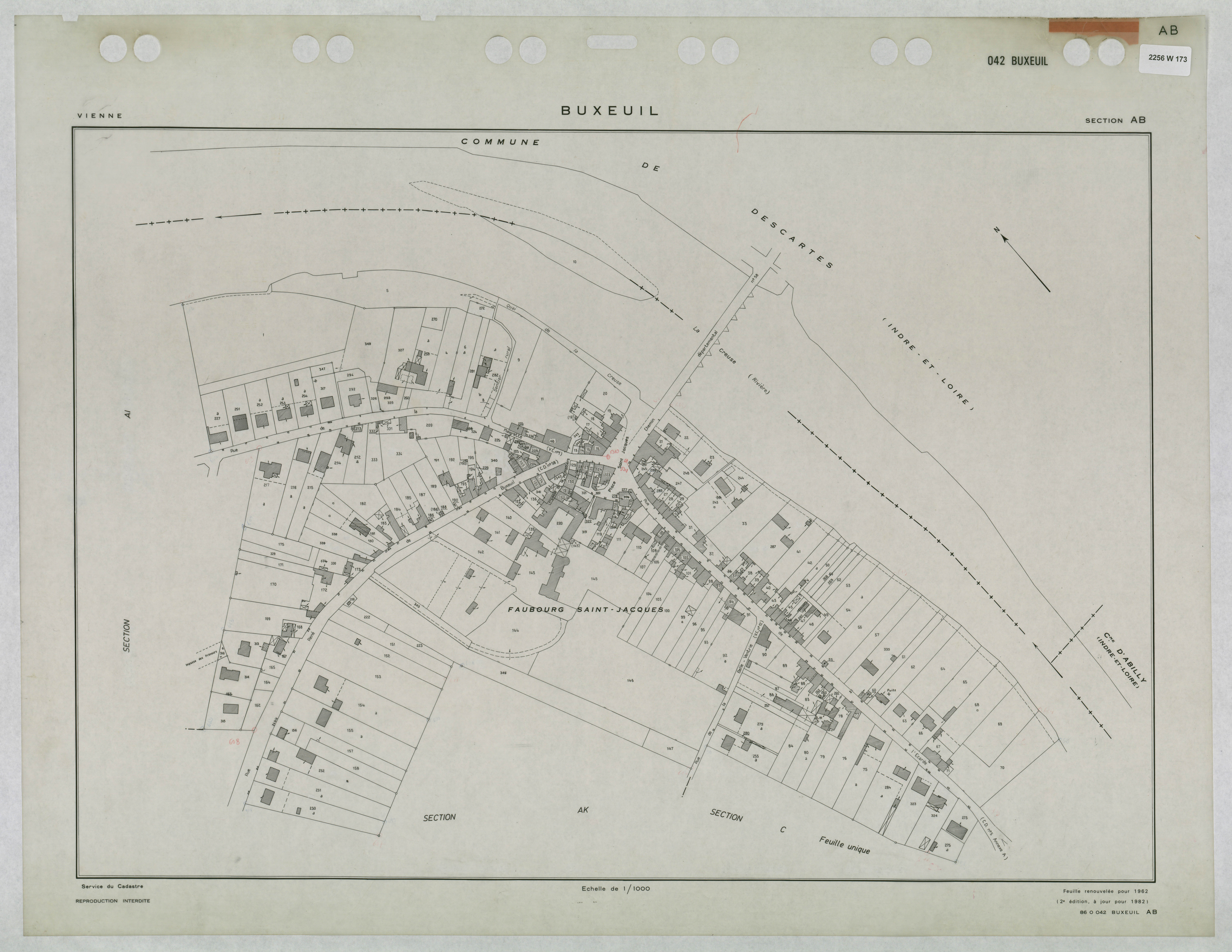 Buxeuil - FRAD086_cadastre Plans renouvelés 