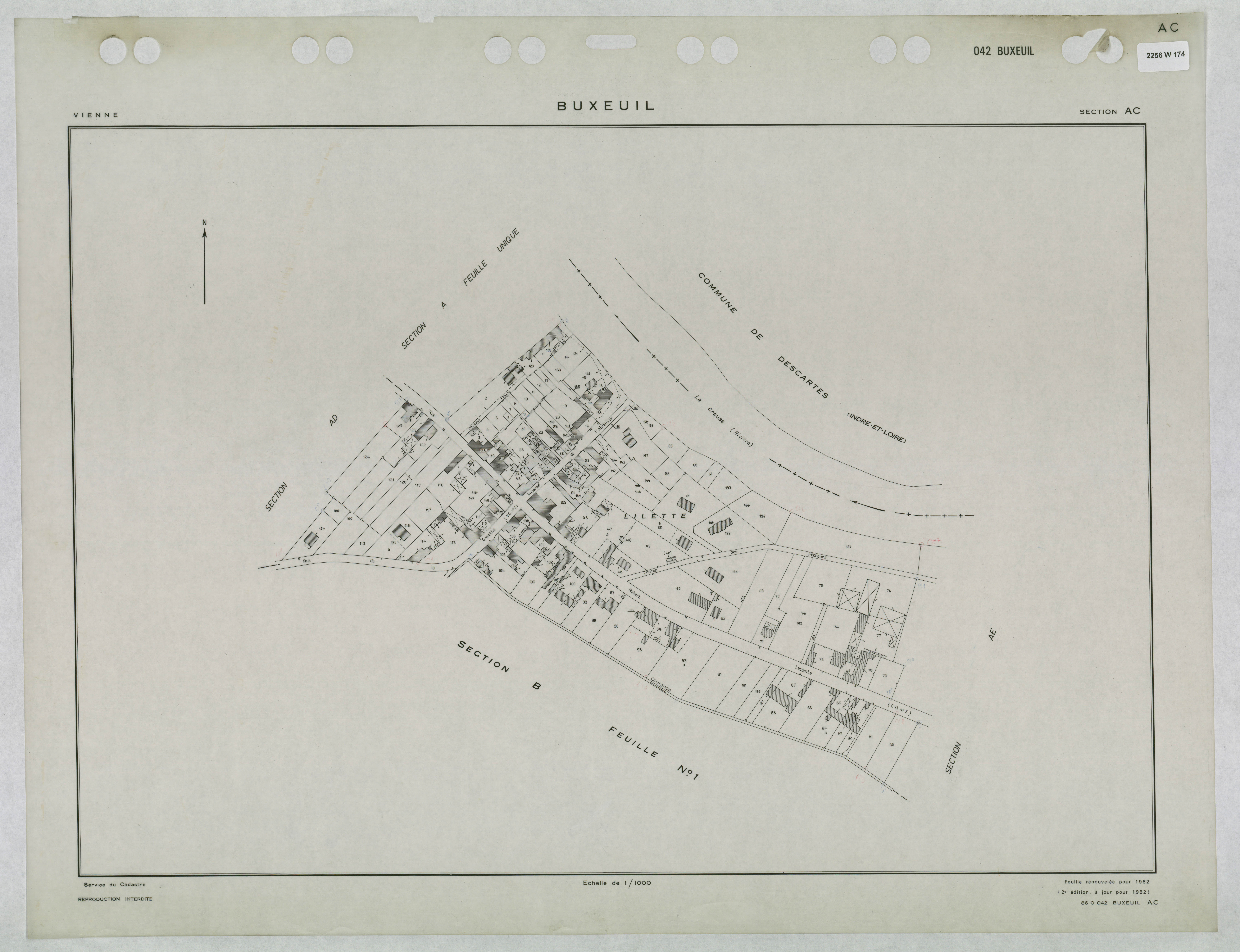 Buxeuil - FRAD086_cadastre Plans renouvelés 
