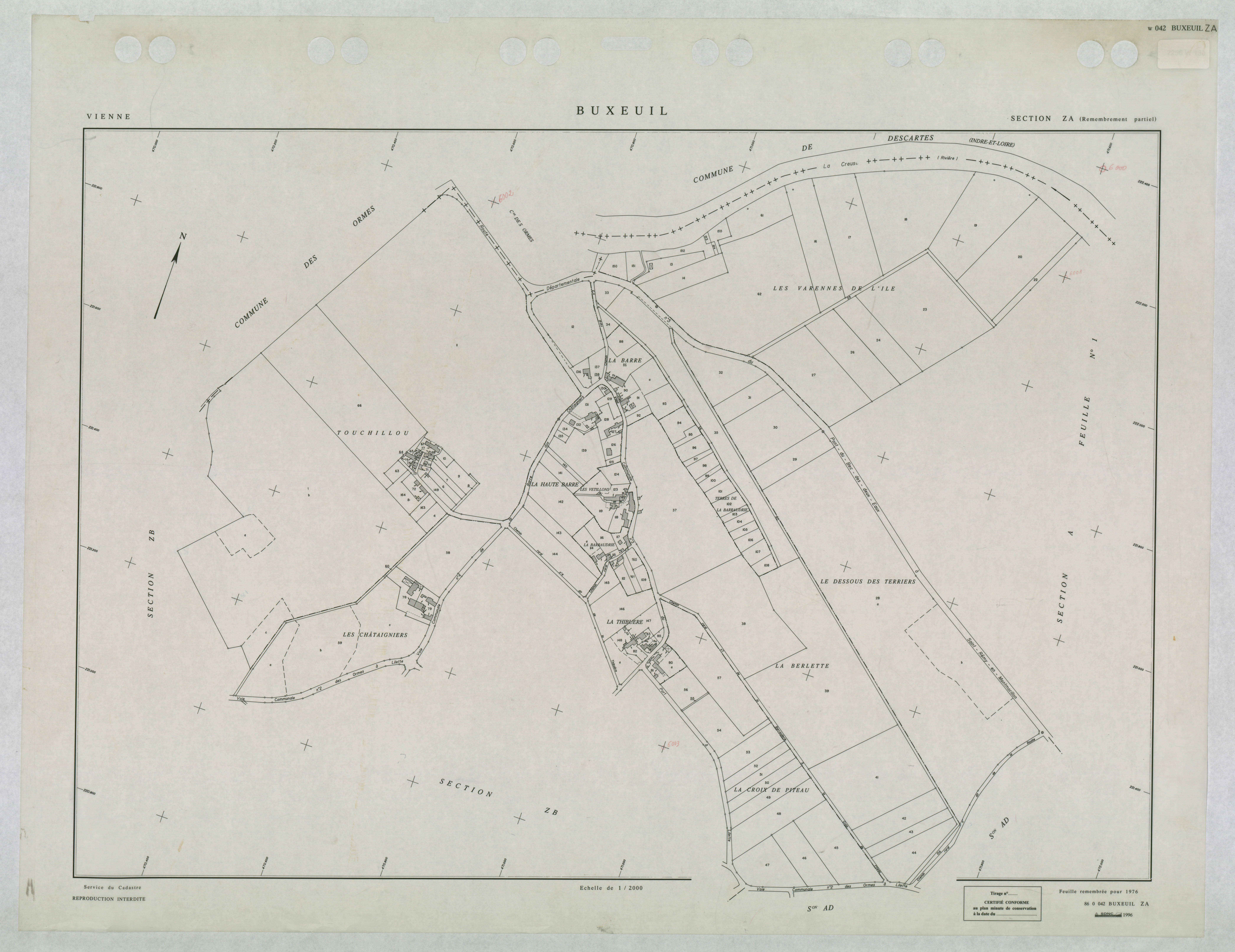 Buxeuil - FRAD086_cadastre Plans remembrés 