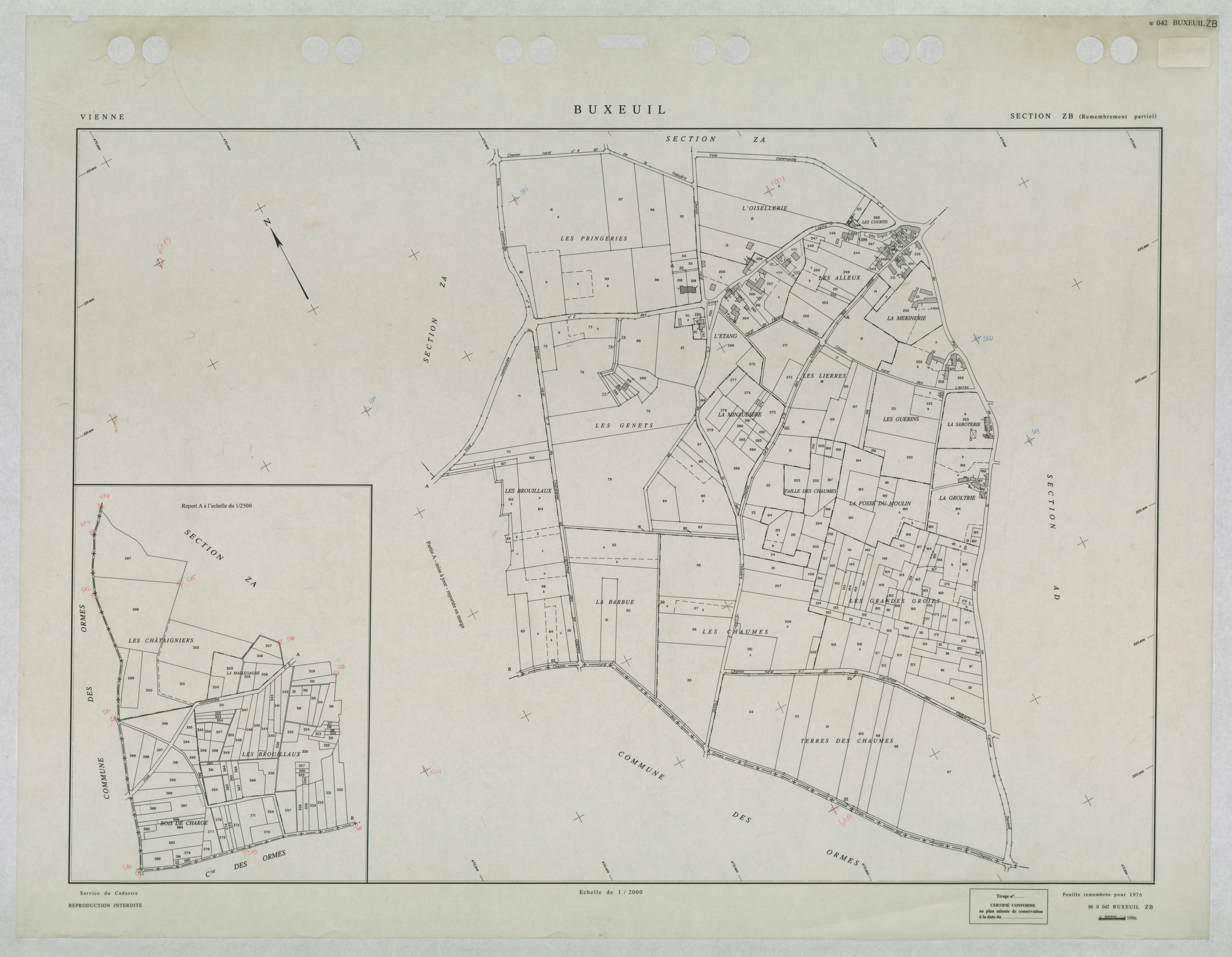 Buxeuil - FRAD086_cadastre Plans remembrés 
