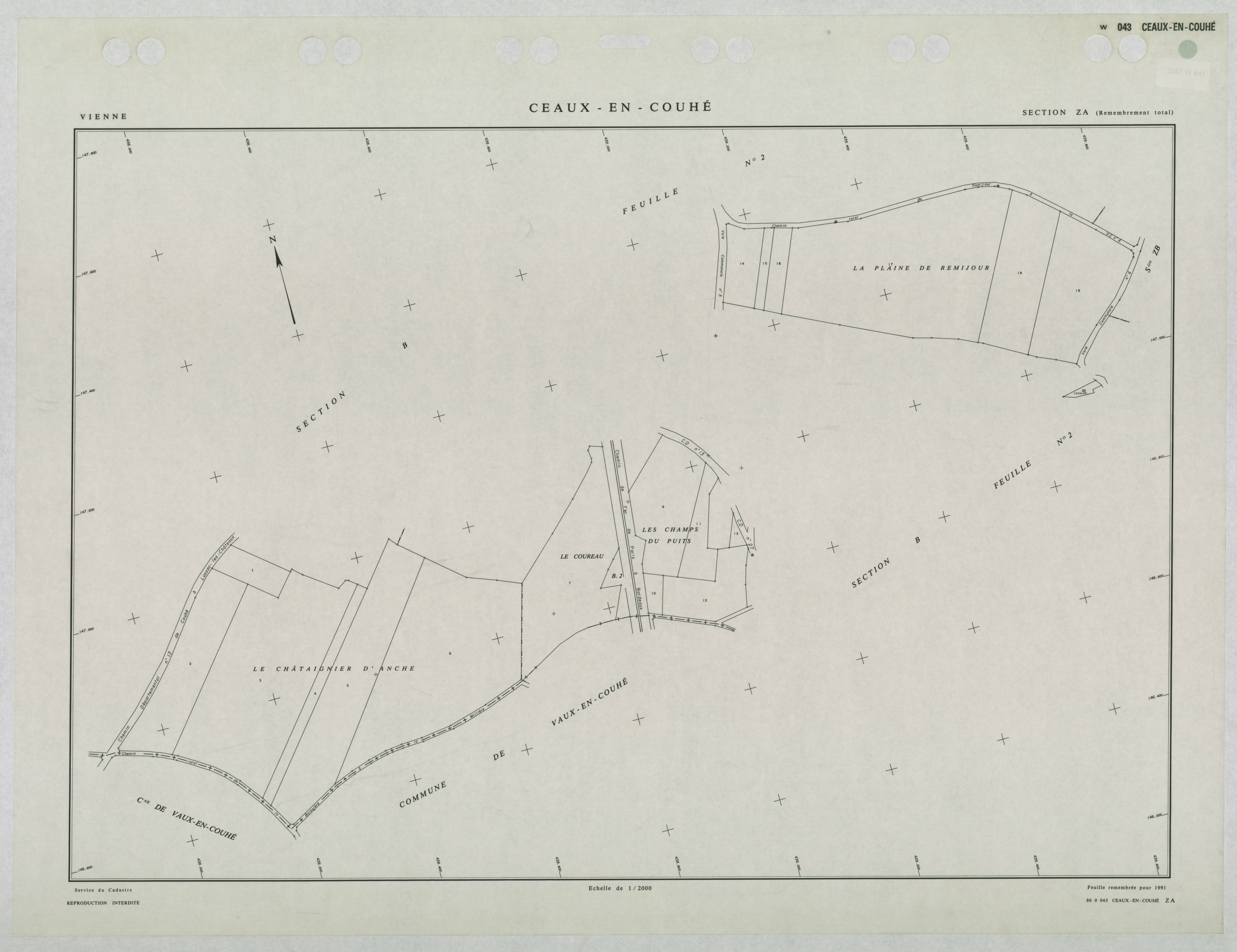 Ceaux-en-Couhé - FRAD086_cadastre Plans remembrés 