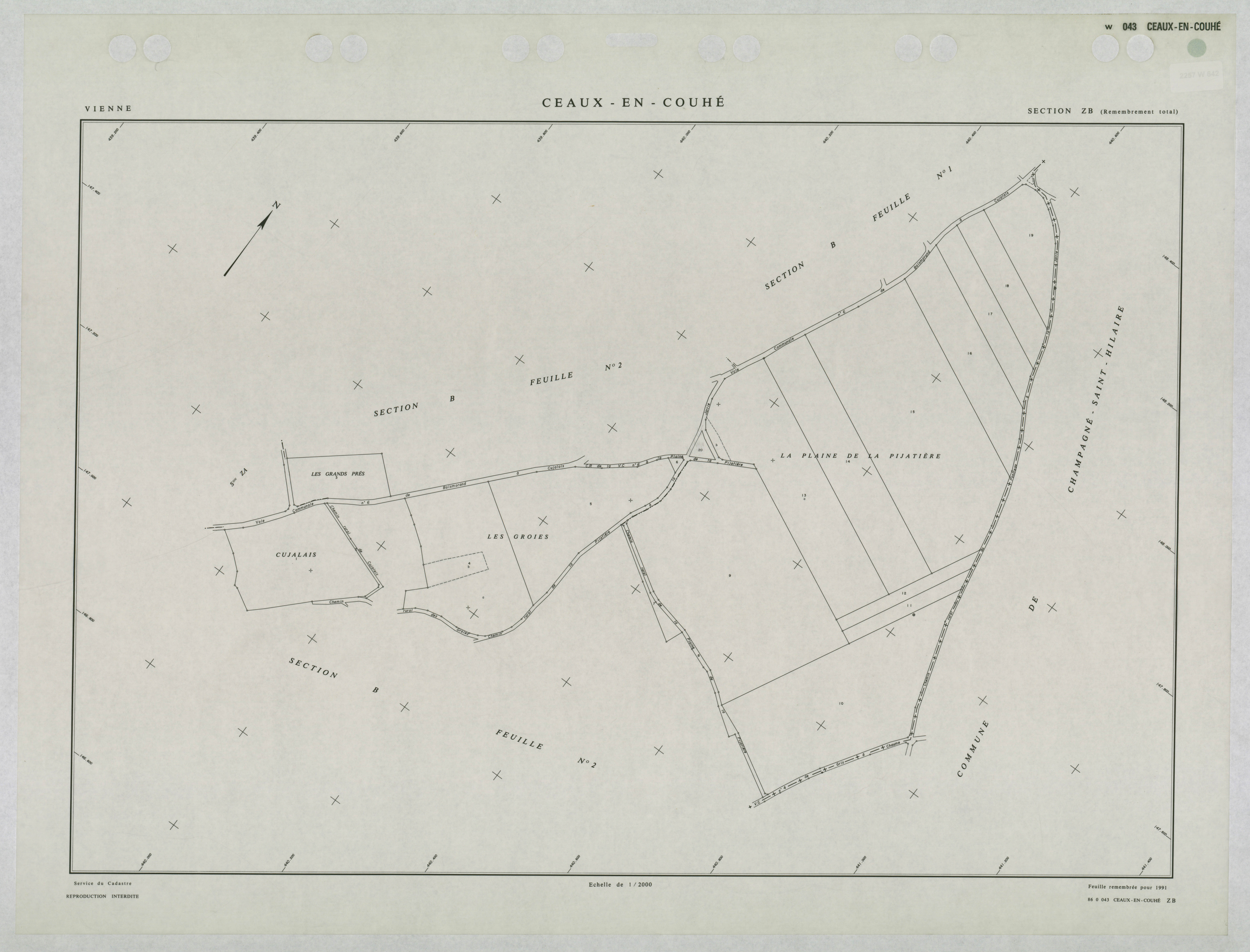 Ceaux-en-Couhé - FRAD086_cadastre Plans remembrés 