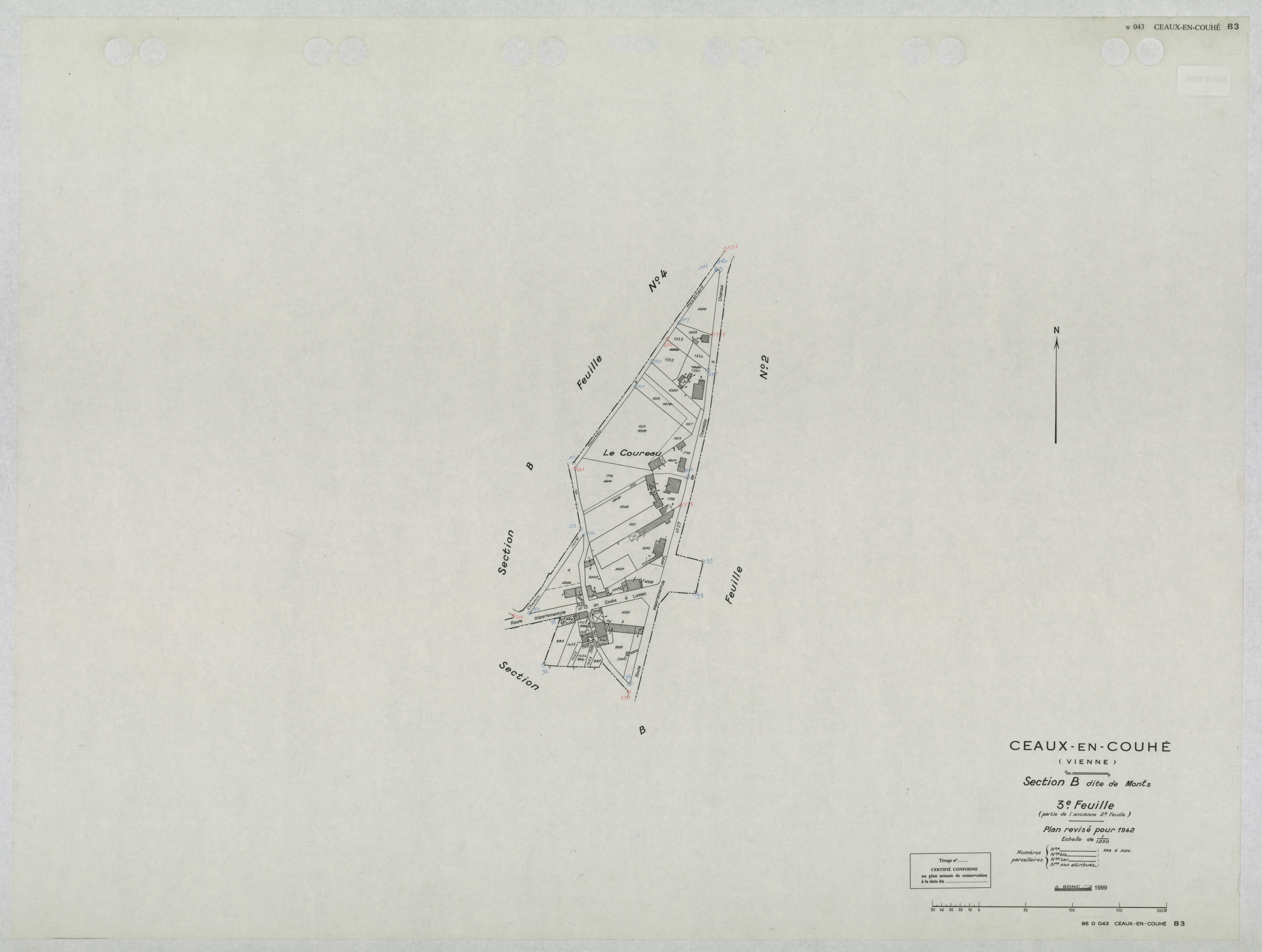 Ceaux-en-Couhé - FRAD086_cadastre Plans mis à jour 