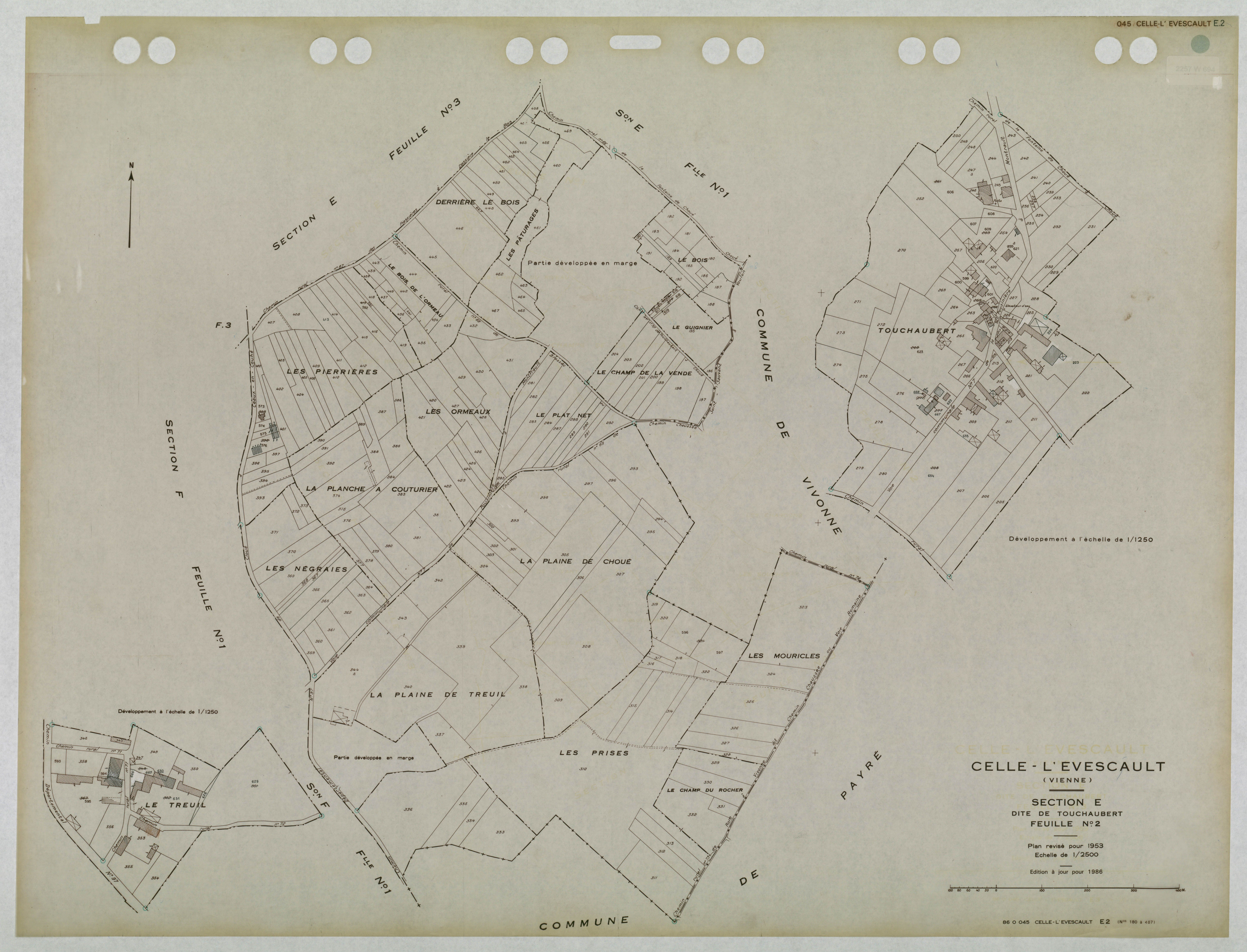 Celle-Lévescault - FRAD086_cadastre Plans mis à jour 