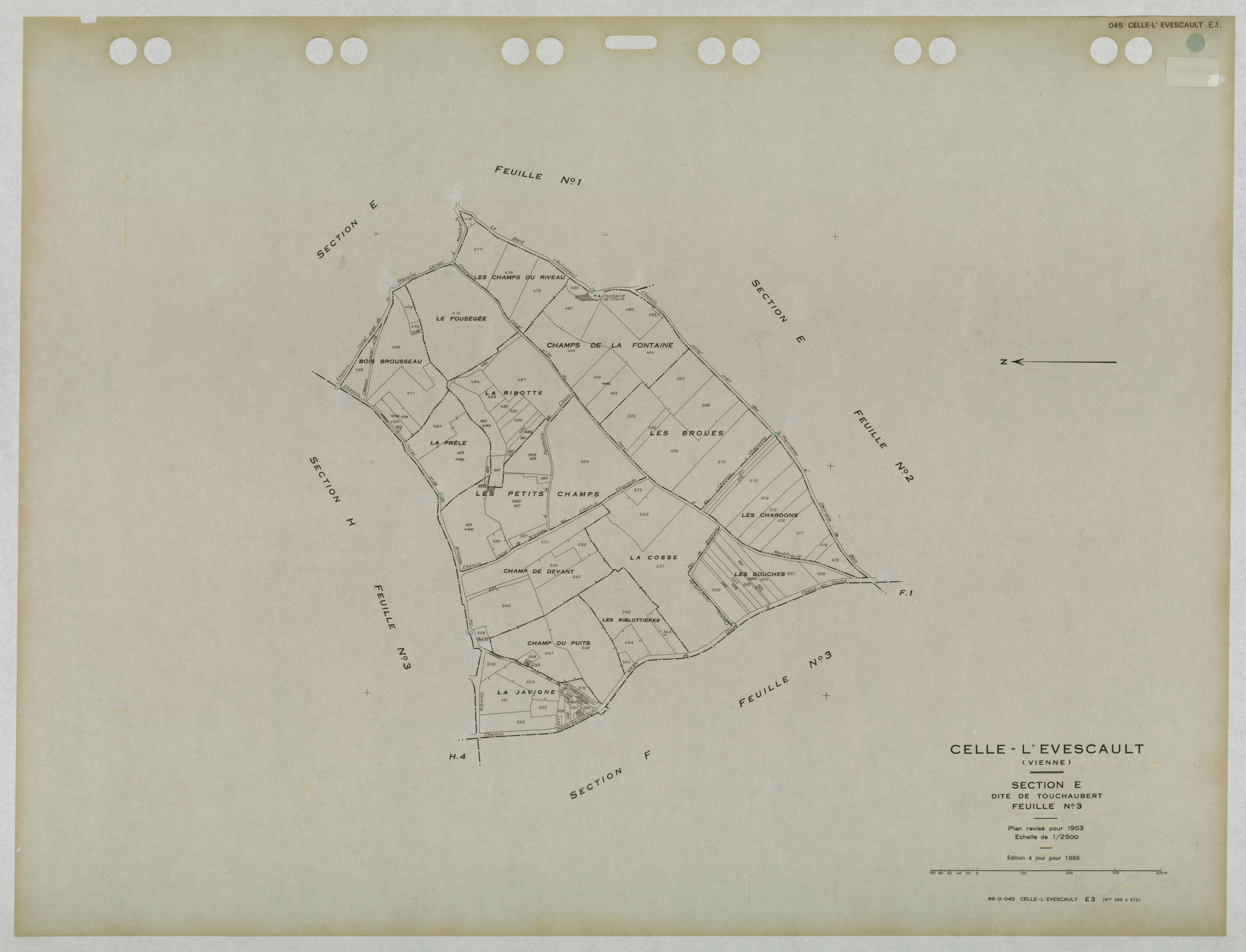 Celle-Lévescault - FRAD086_cadastre Plans mis à jour 