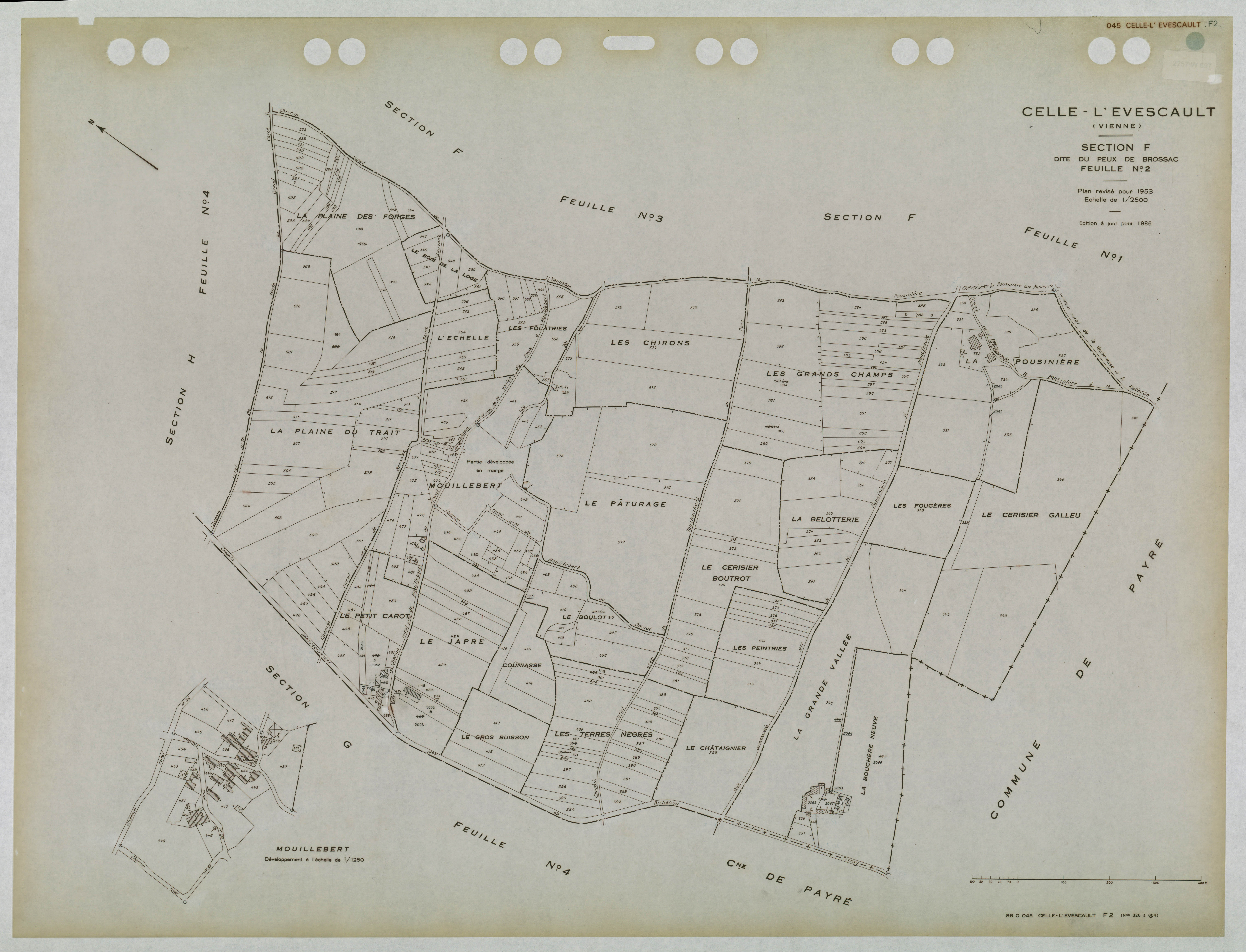 Celle-Lévescault - FRAD086_cadastre Plans mis à jour 