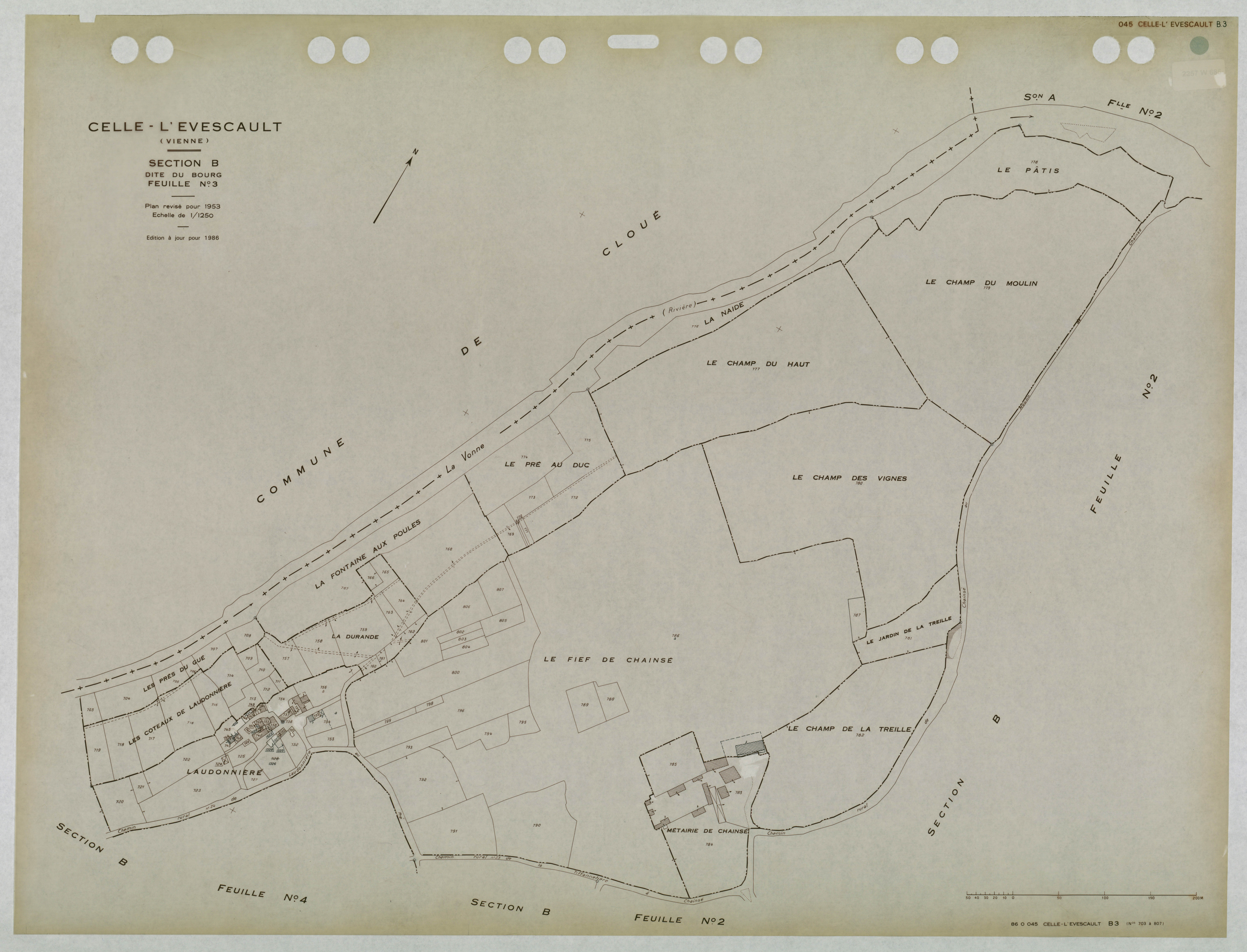 Celle-Lévescault - FRAD086_cadastre Plans mis à jour 