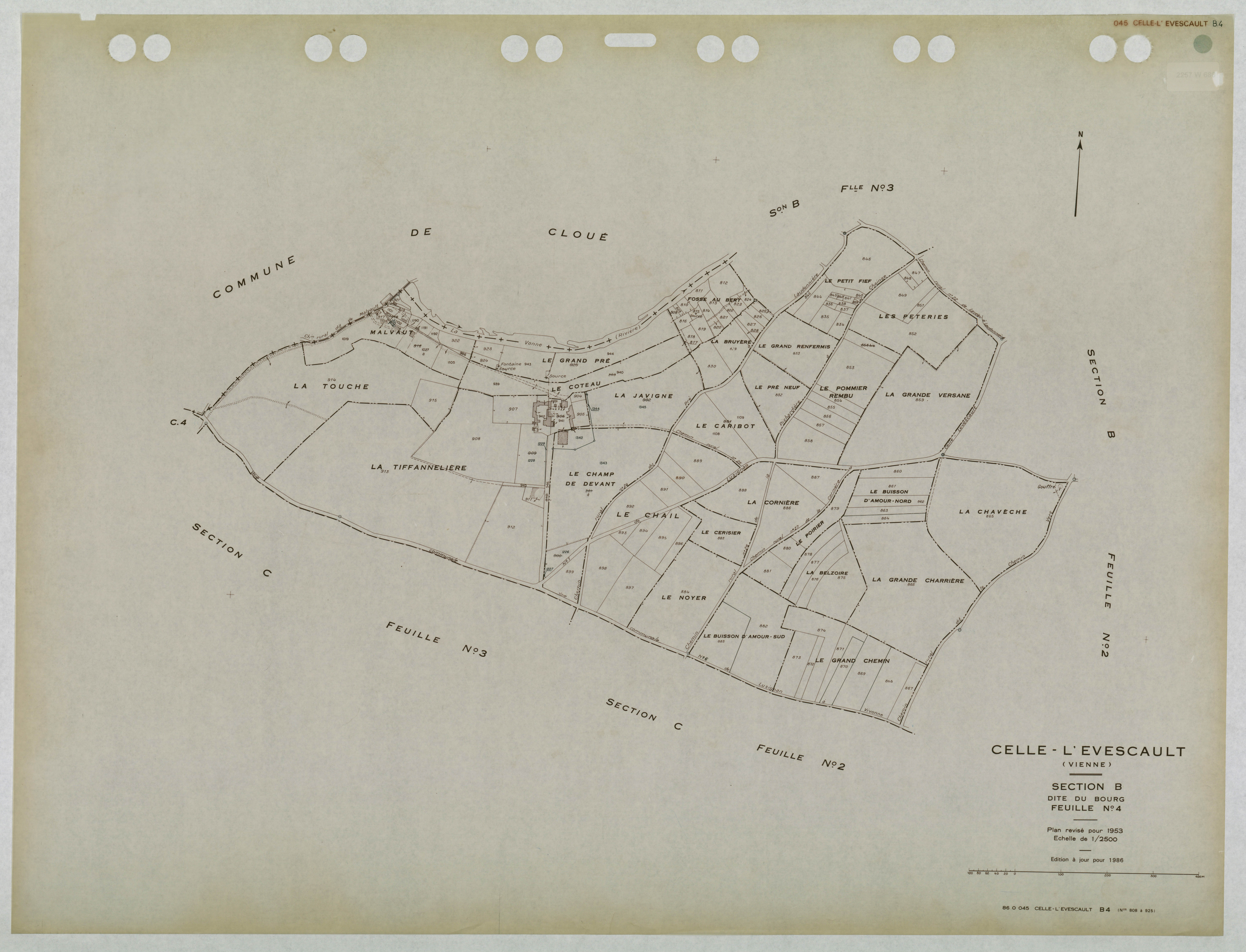 Celle-Lévescault - FRAD086_cadastre Plans mis à jour 