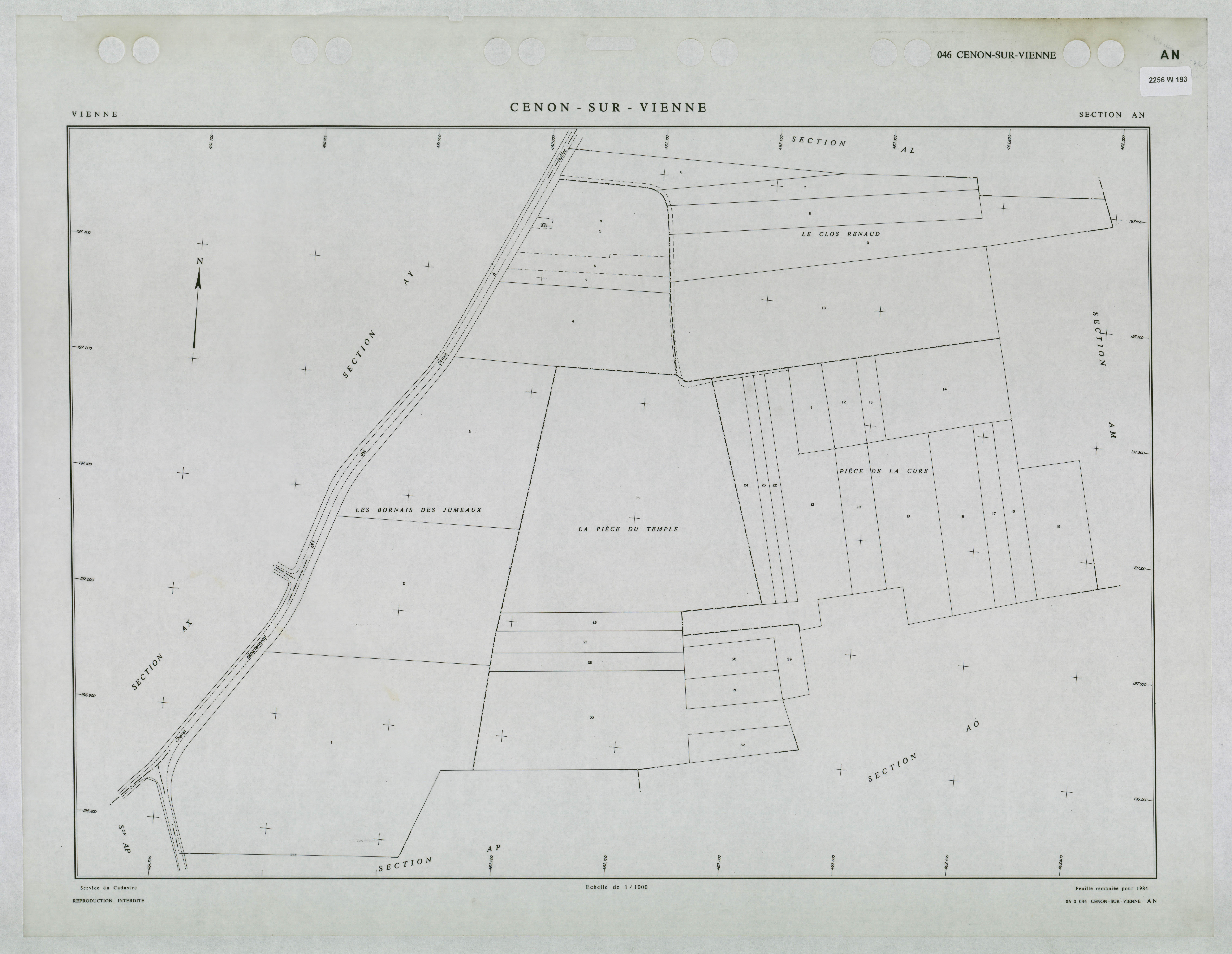 Cenon-sur-Vienne - FRAD086_cadastre Plans remaniés 