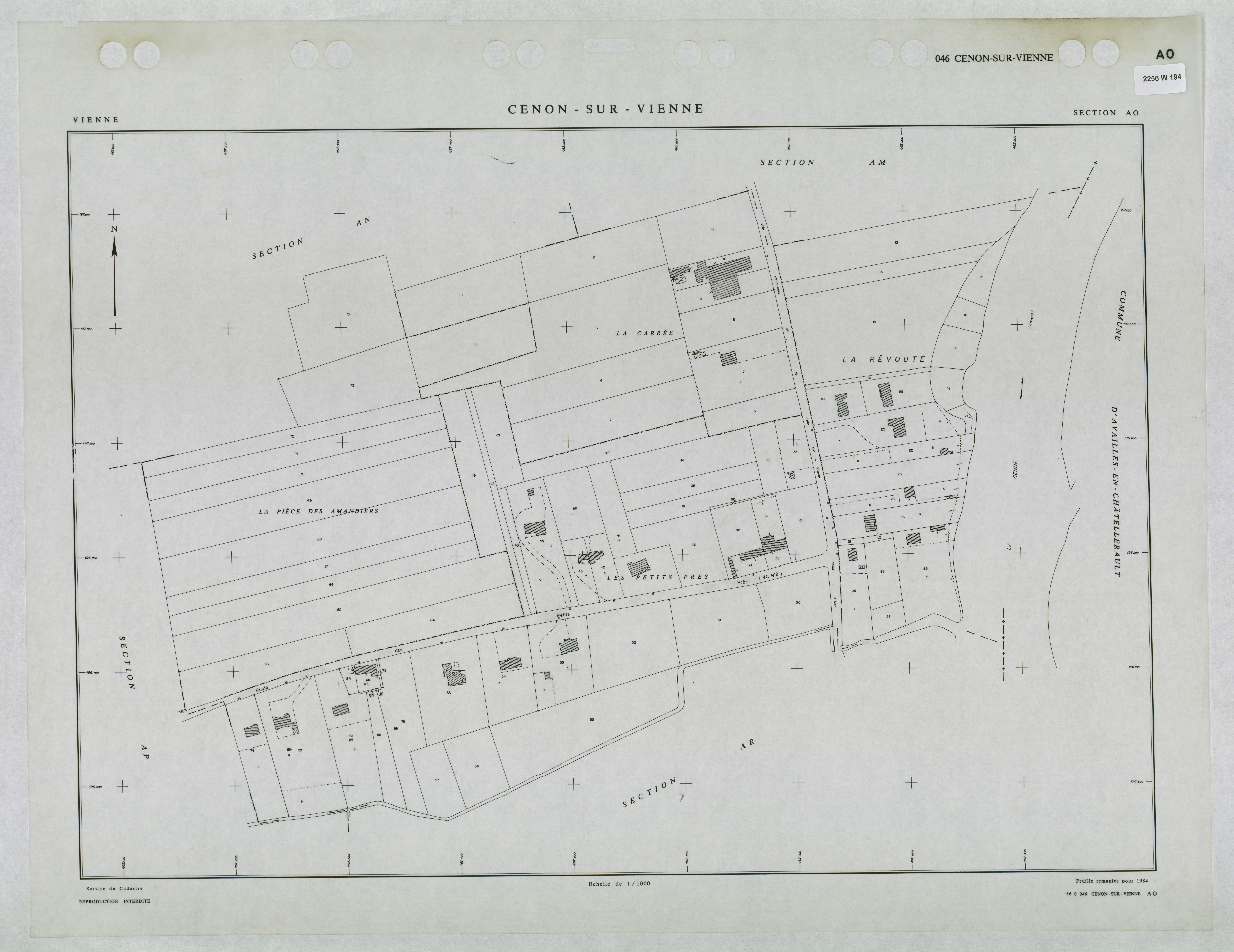Cenon-sur-Vienne - FRAD086_cadastre Plans remaniés 