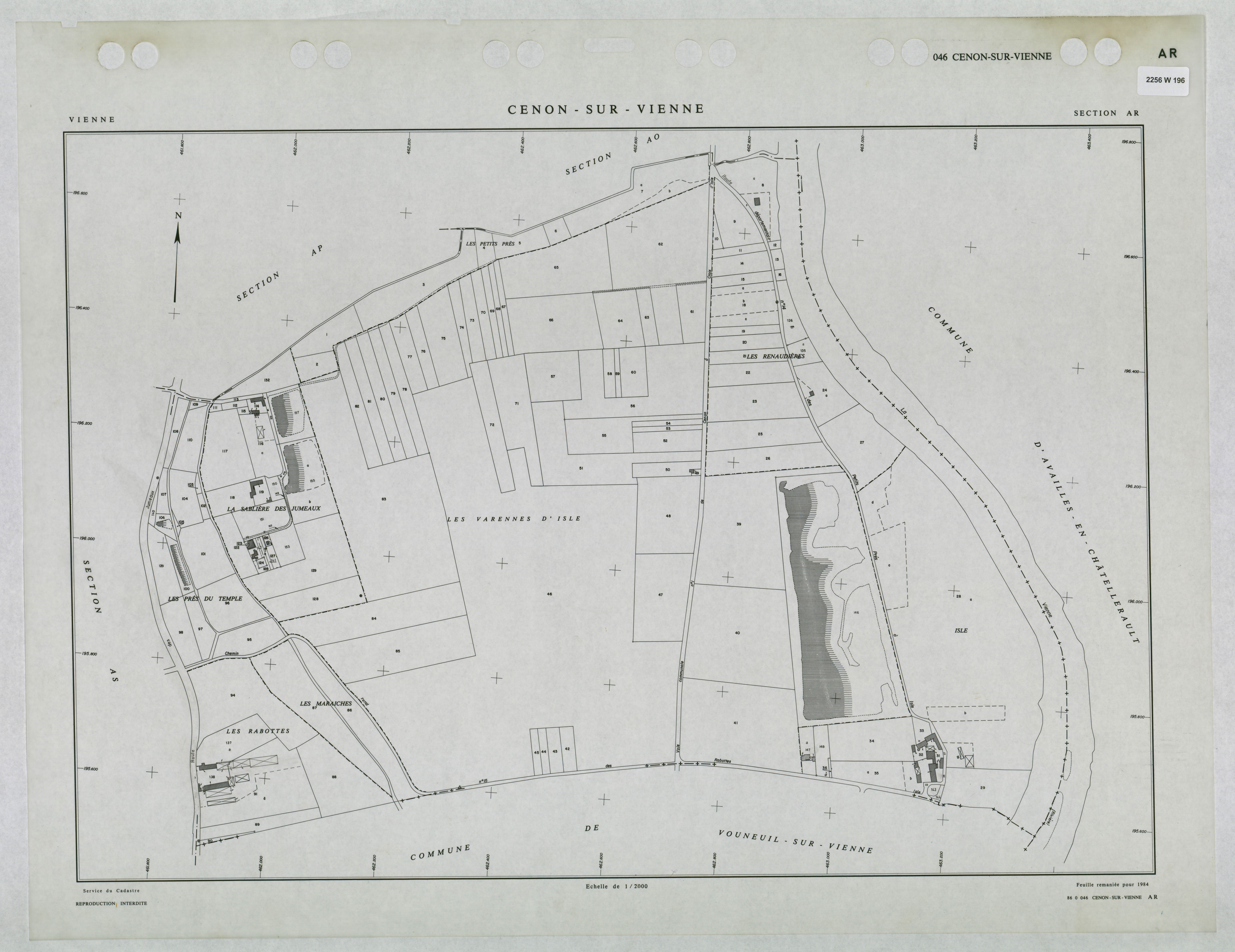 Cenon-sur-Vienne - FRAD086_cadastre Plans remaniés 