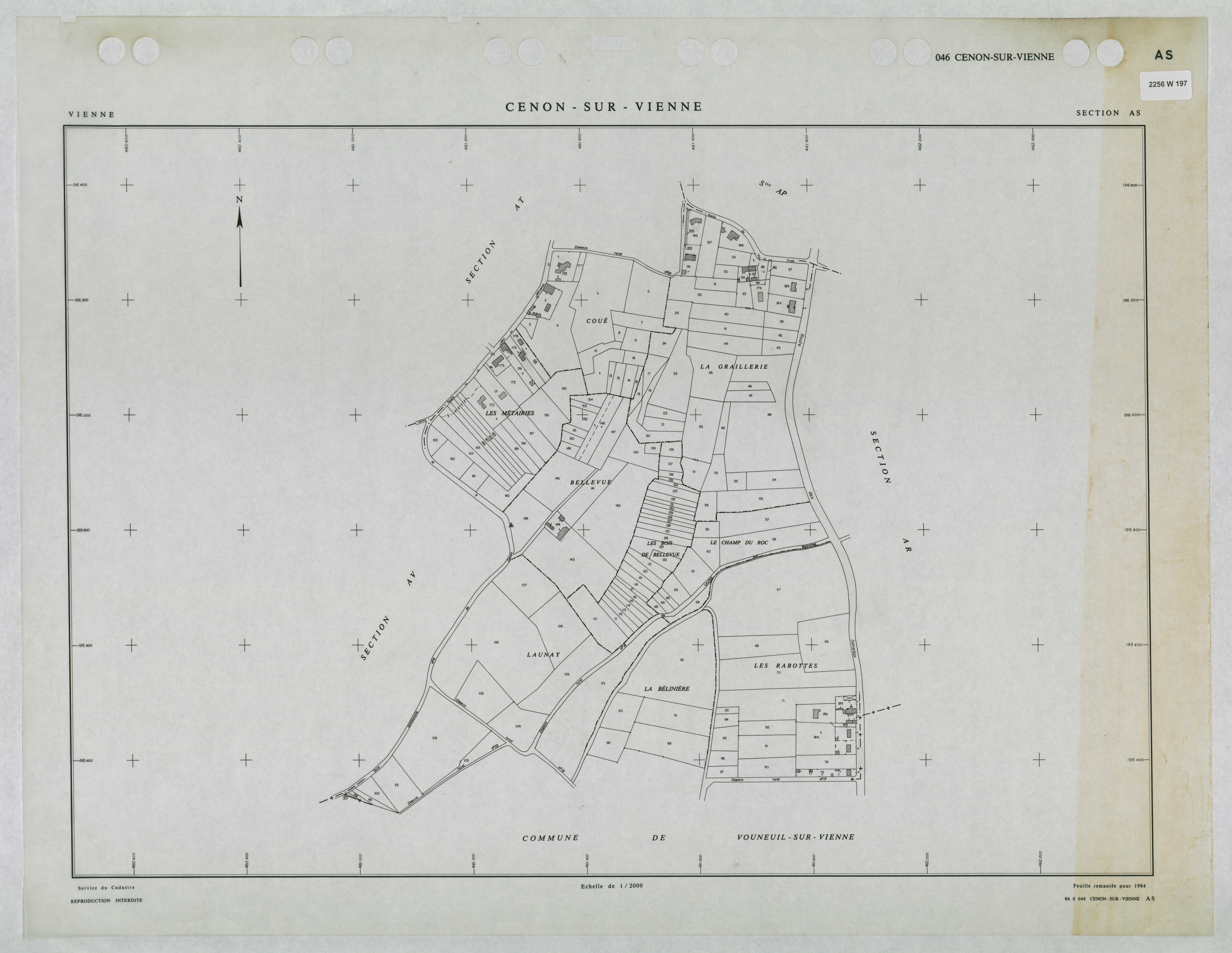 Cenon-sur-Vienne - FRAD086_cadastre Plans remaniés 
