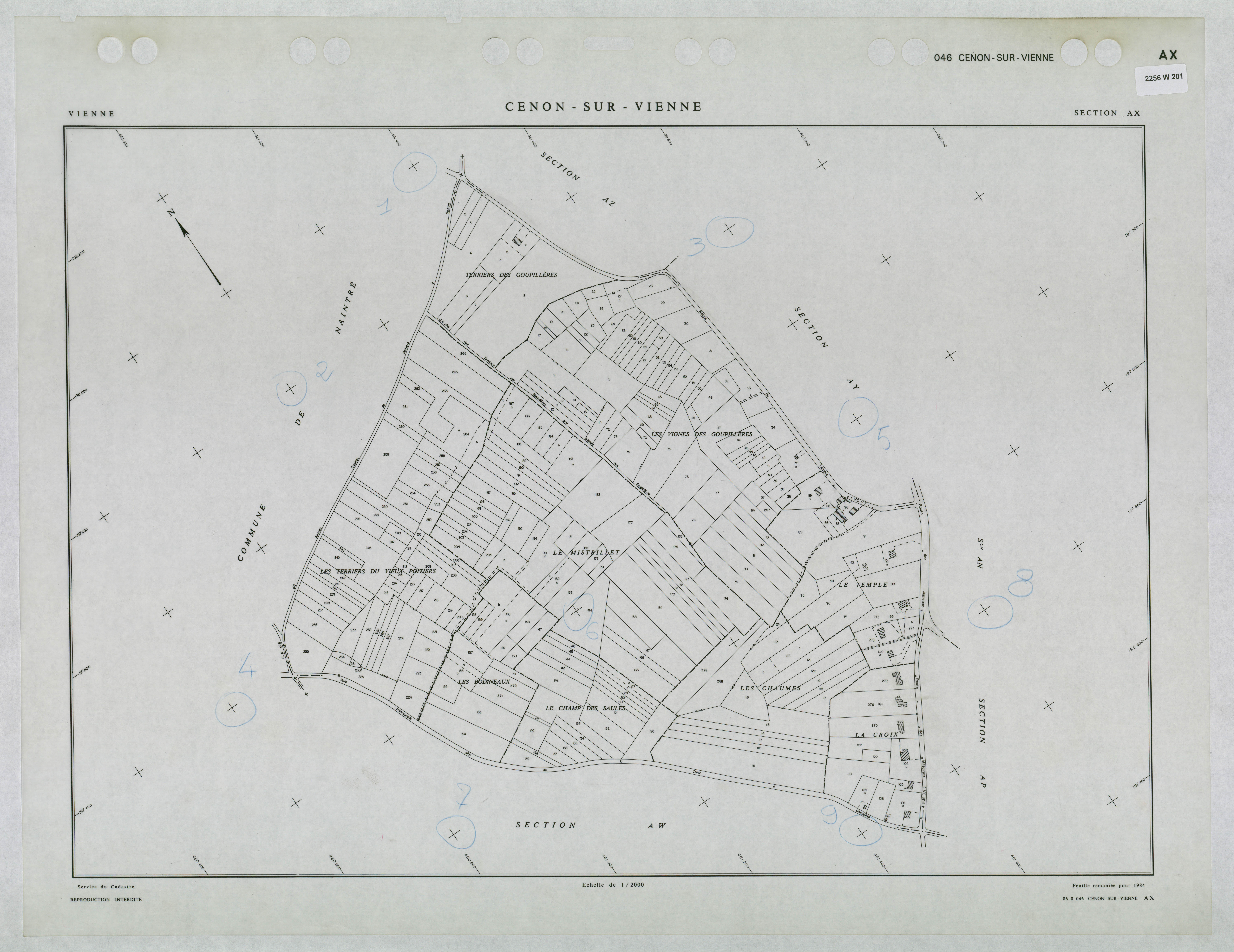 Cenon-sur-Vienne - FRAD086_cadastre Plans remaniés 