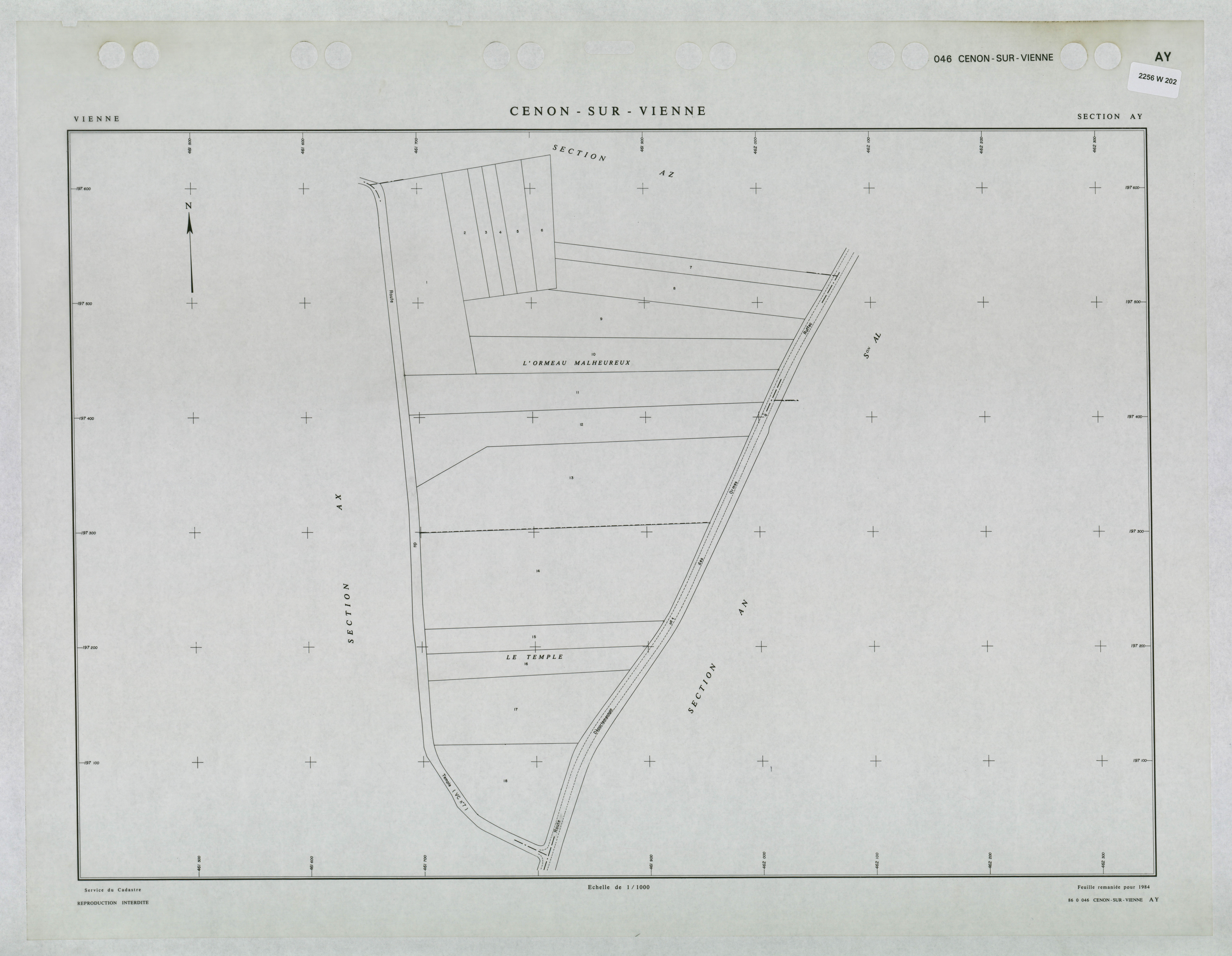 Cenon-sur-Vienne - FRAD086_cadastre Plans remaniés 