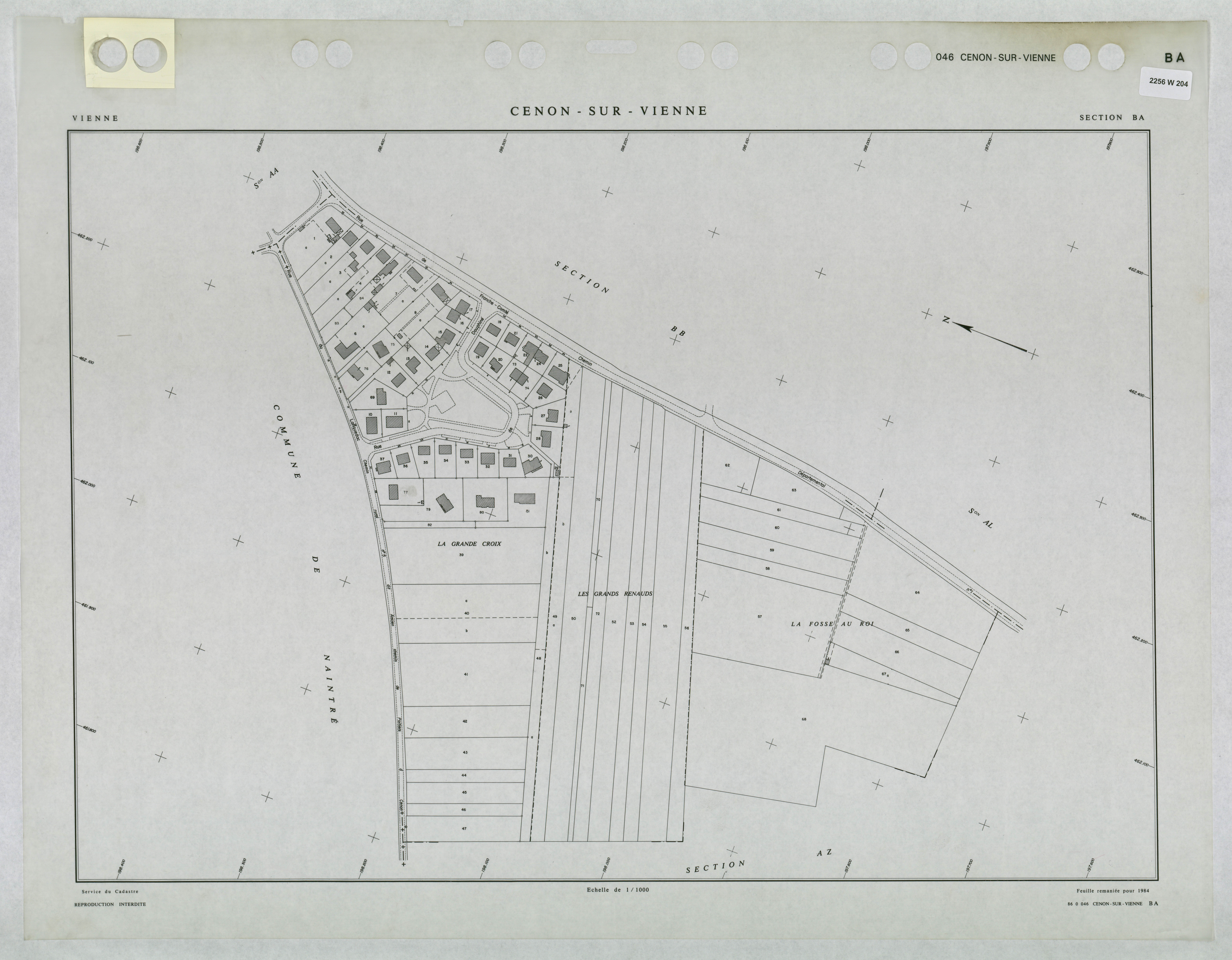 Cenon-sur-Vienne - FRAD086_cadastre Plans remaniés 