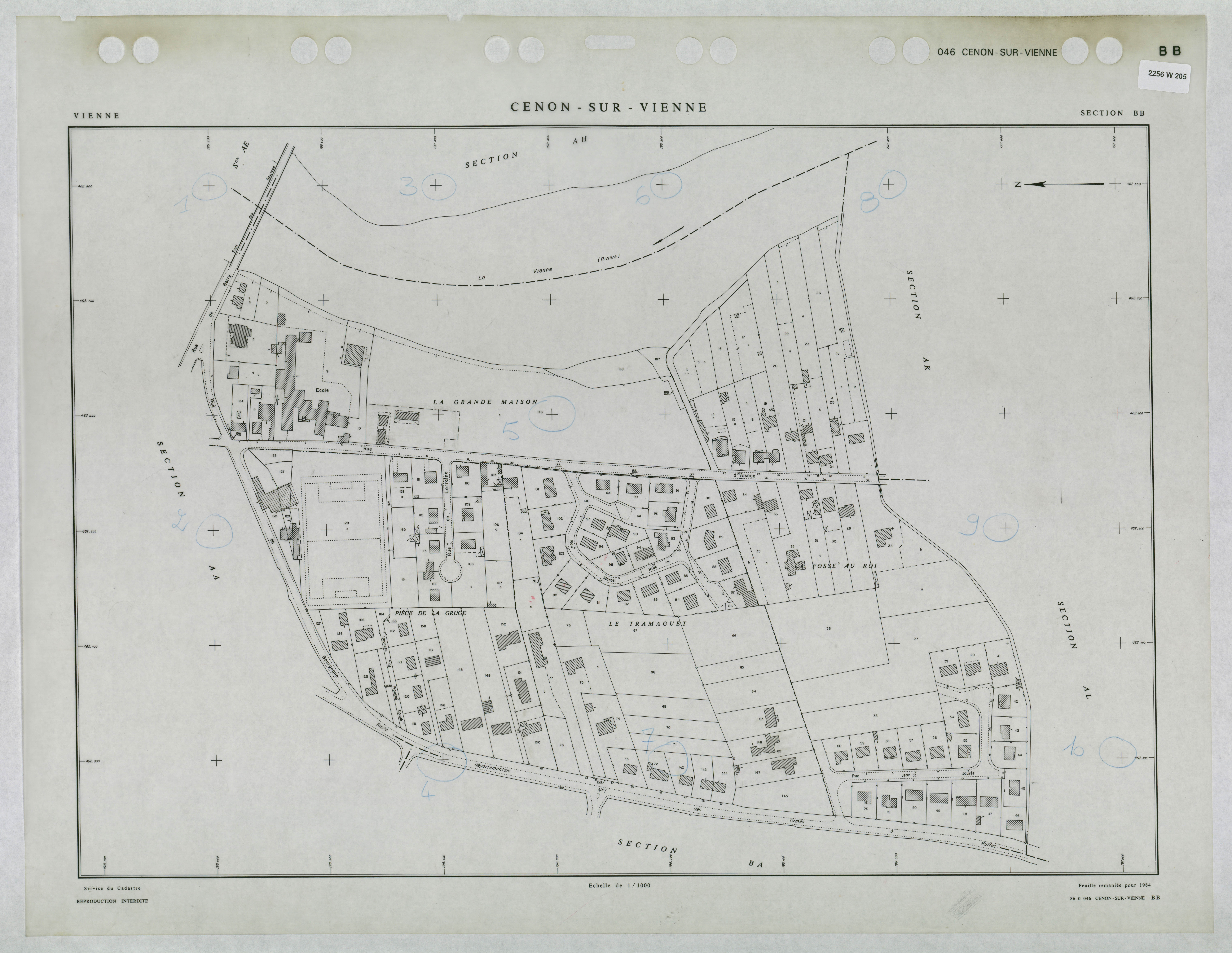 Cenon-sur-Vienne - FRAD086_cadastre Plans remaniés 
