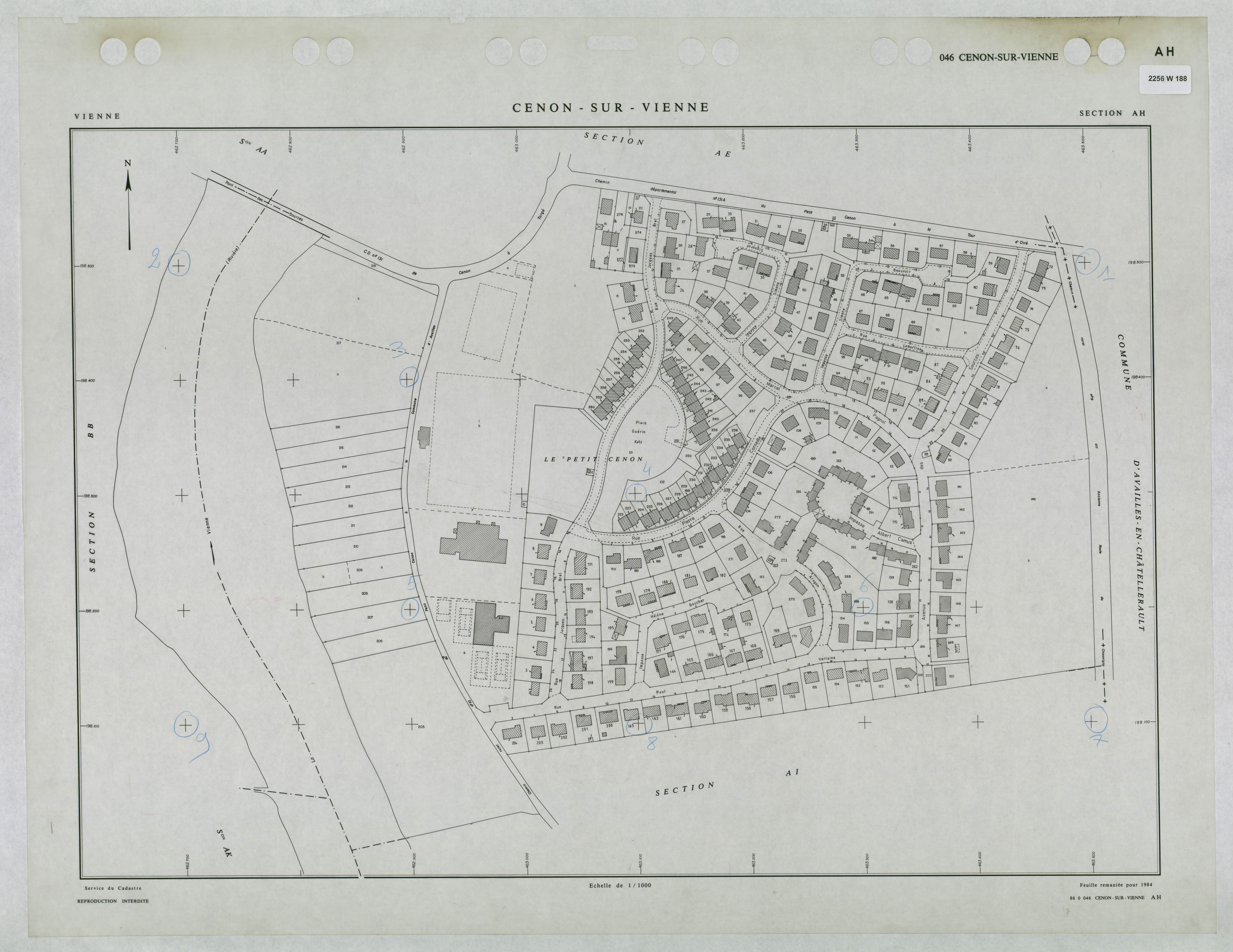 Cenon-sur-Vienne - FRAD086_cadastre Plans remaniés 