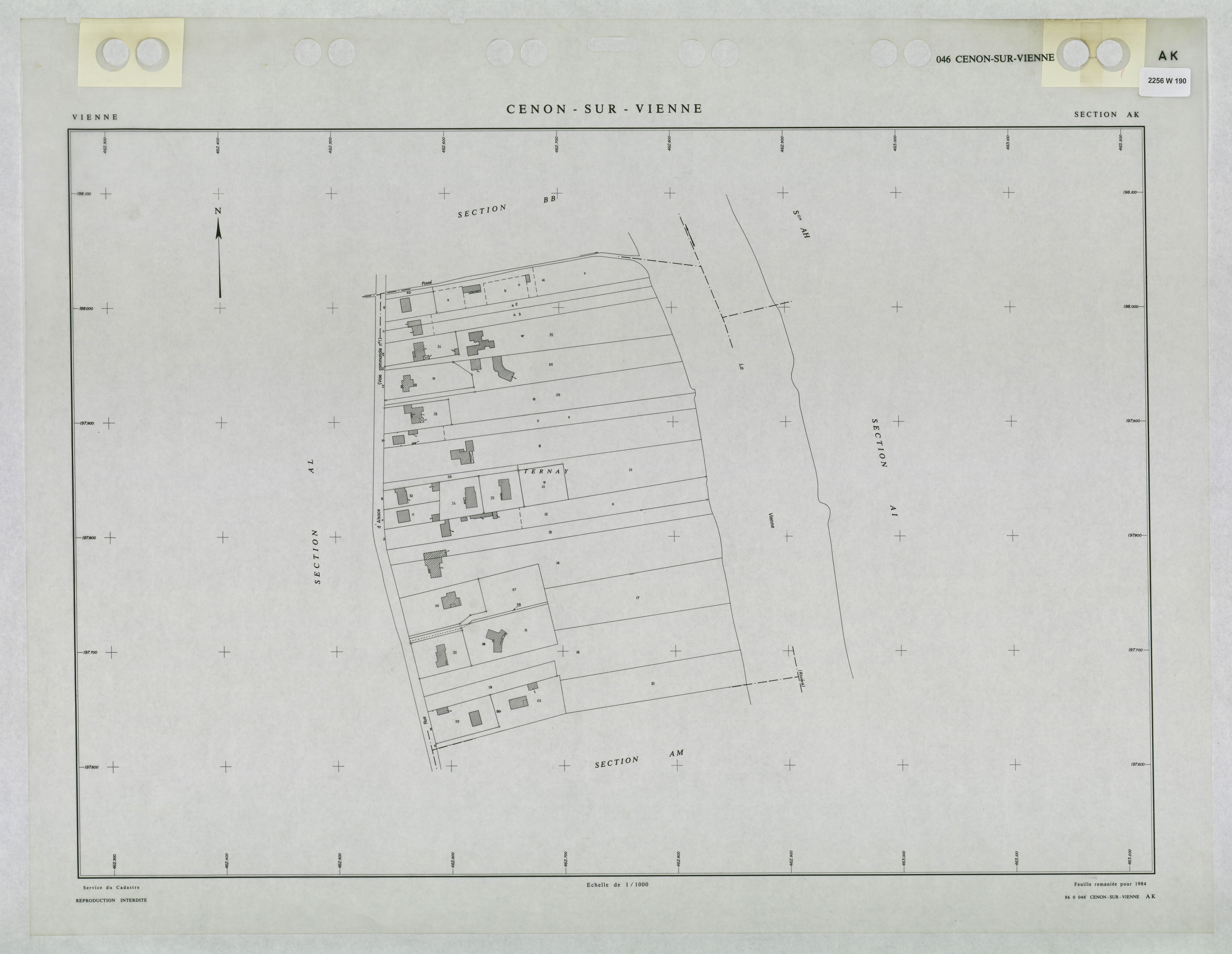 Cenon-sur-Vienne - FRAD086_cadastre Plans remaniés 