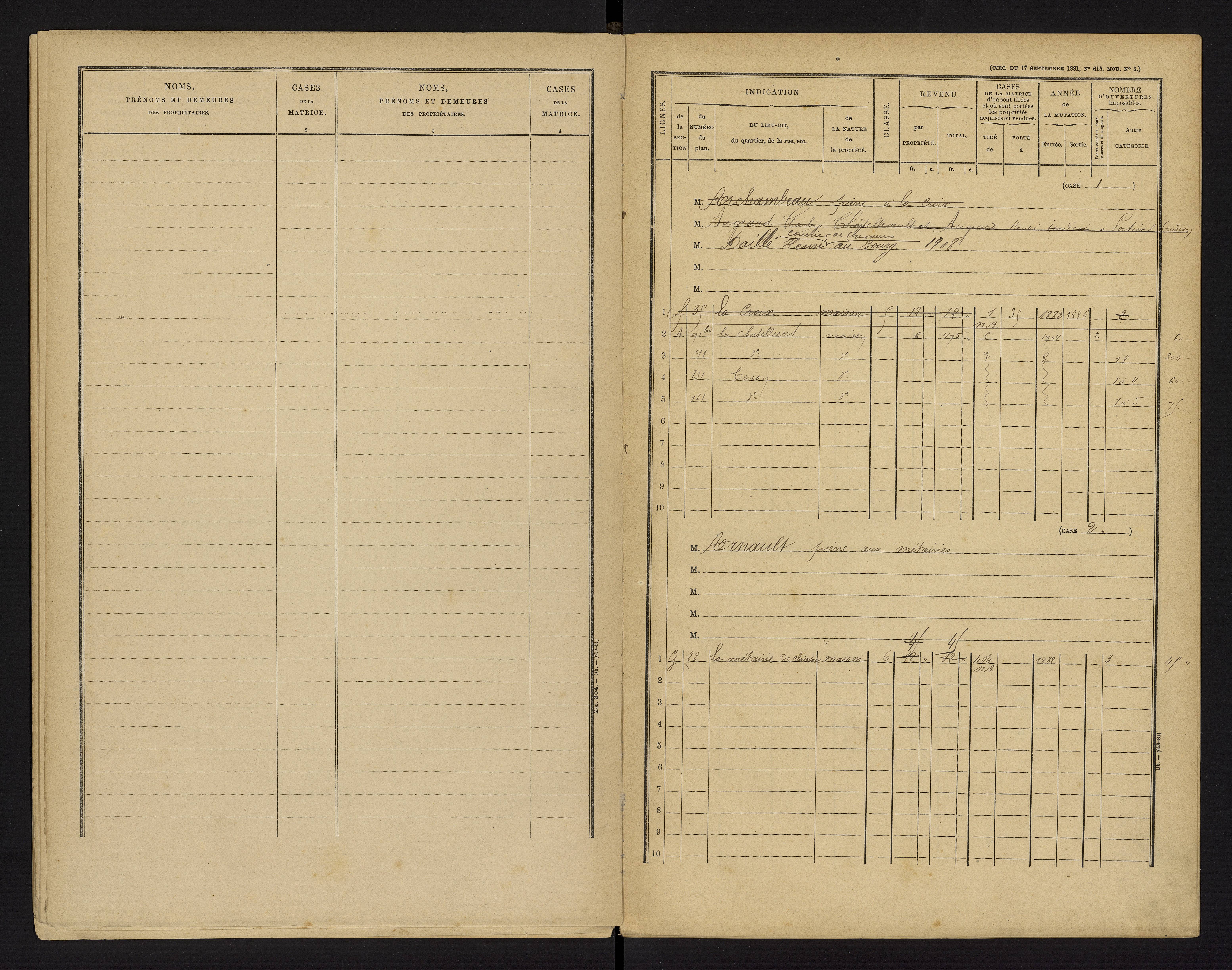 Cenon-sur-Vienne - FRAD086_cadastre Cases 1-160 
