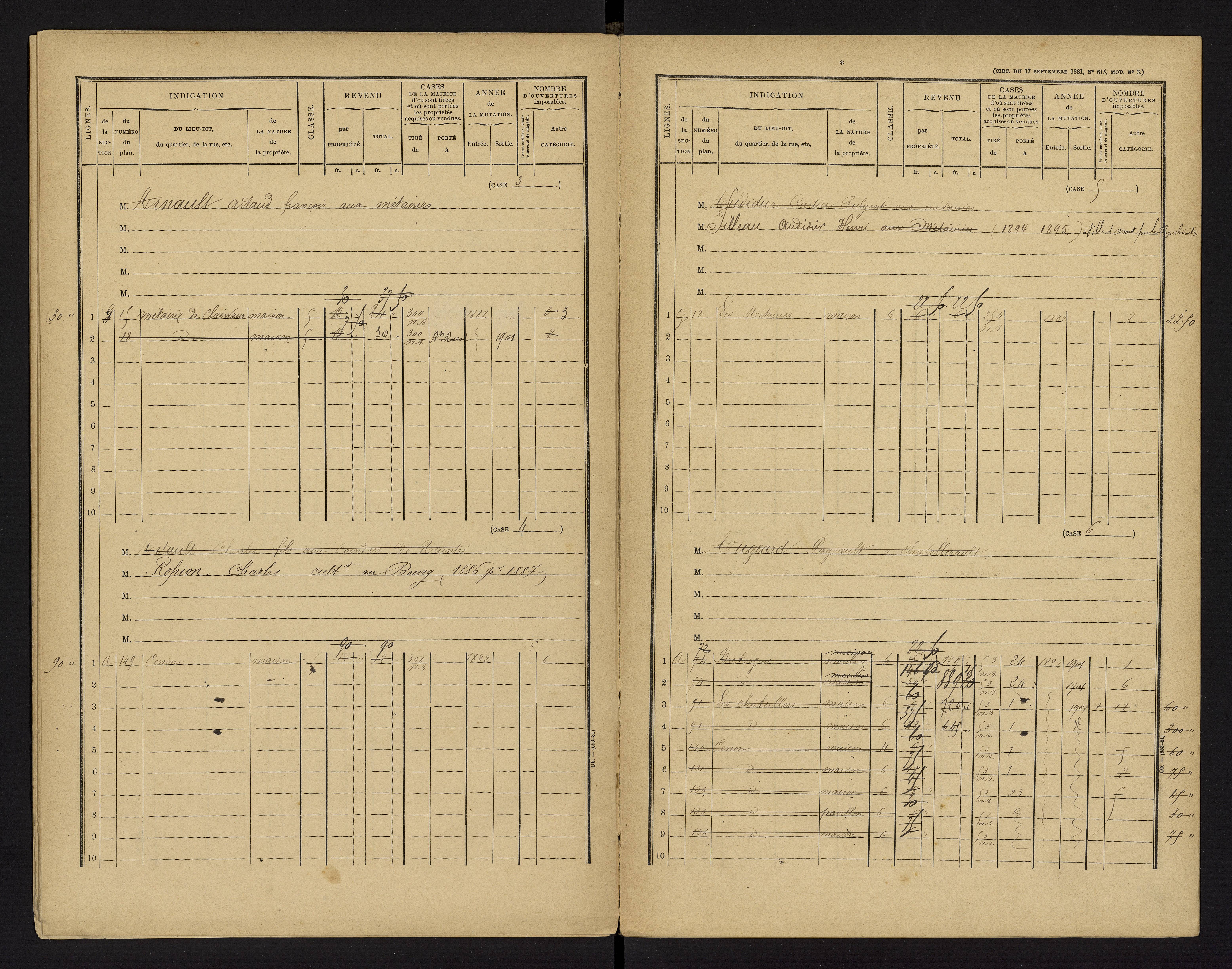Cenon-sur-Vienne - FRAD086_cadastre Cases 1-160 