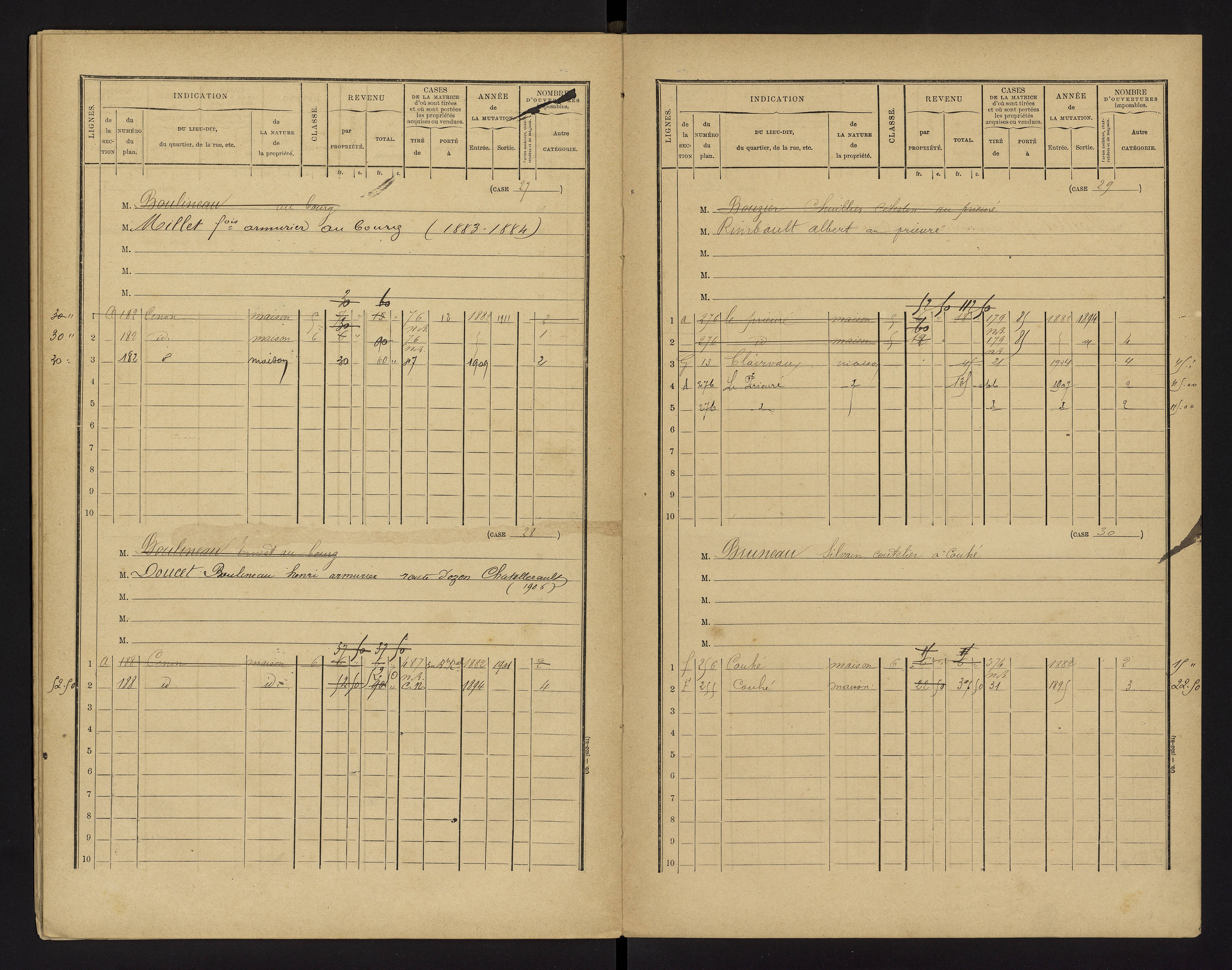 Cenon-sur-Vienne - FRAD086_cadastre Cases 1-160 