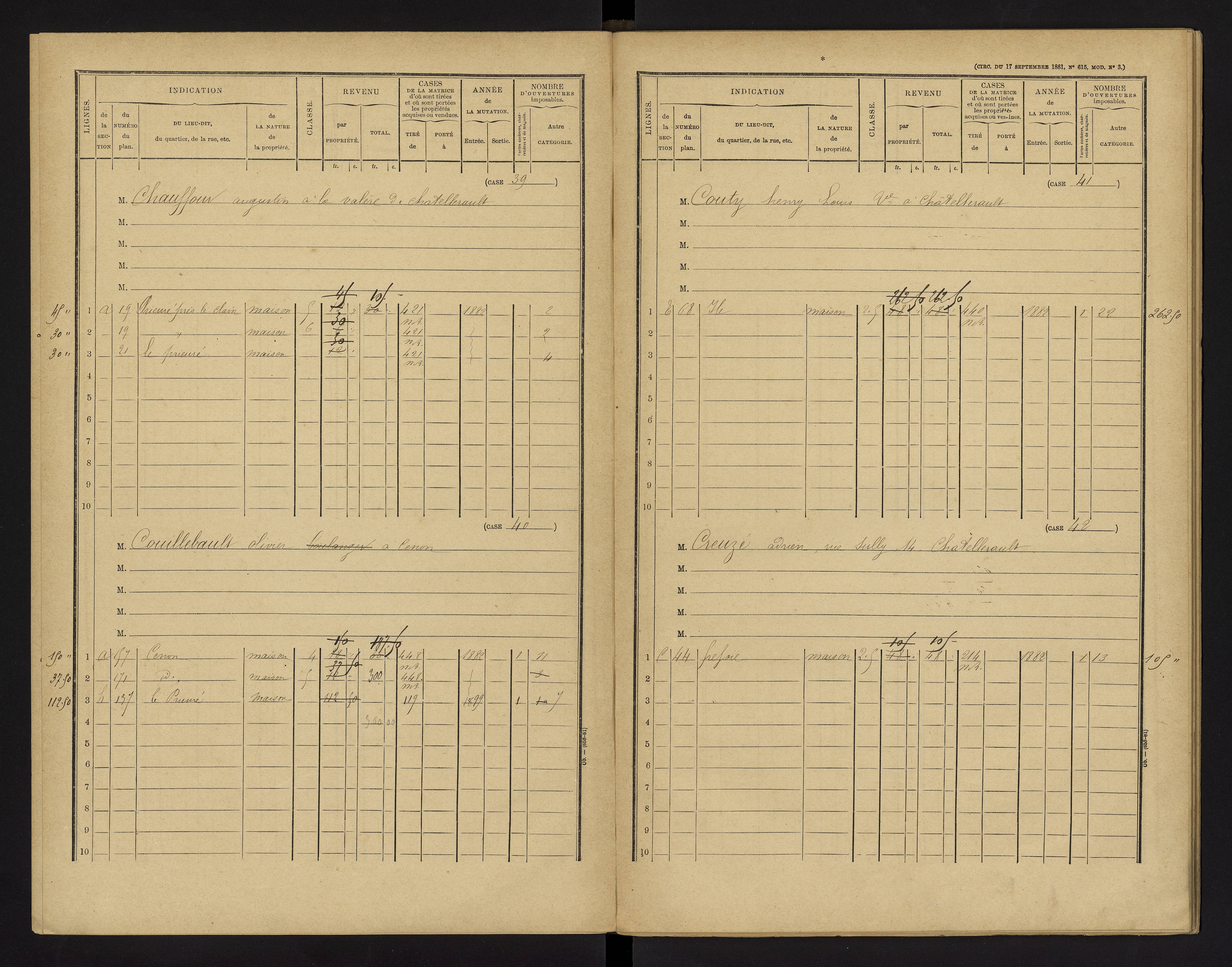 Cenon-sur-Vienne - FRAD086_cadastre Cases 1-160 